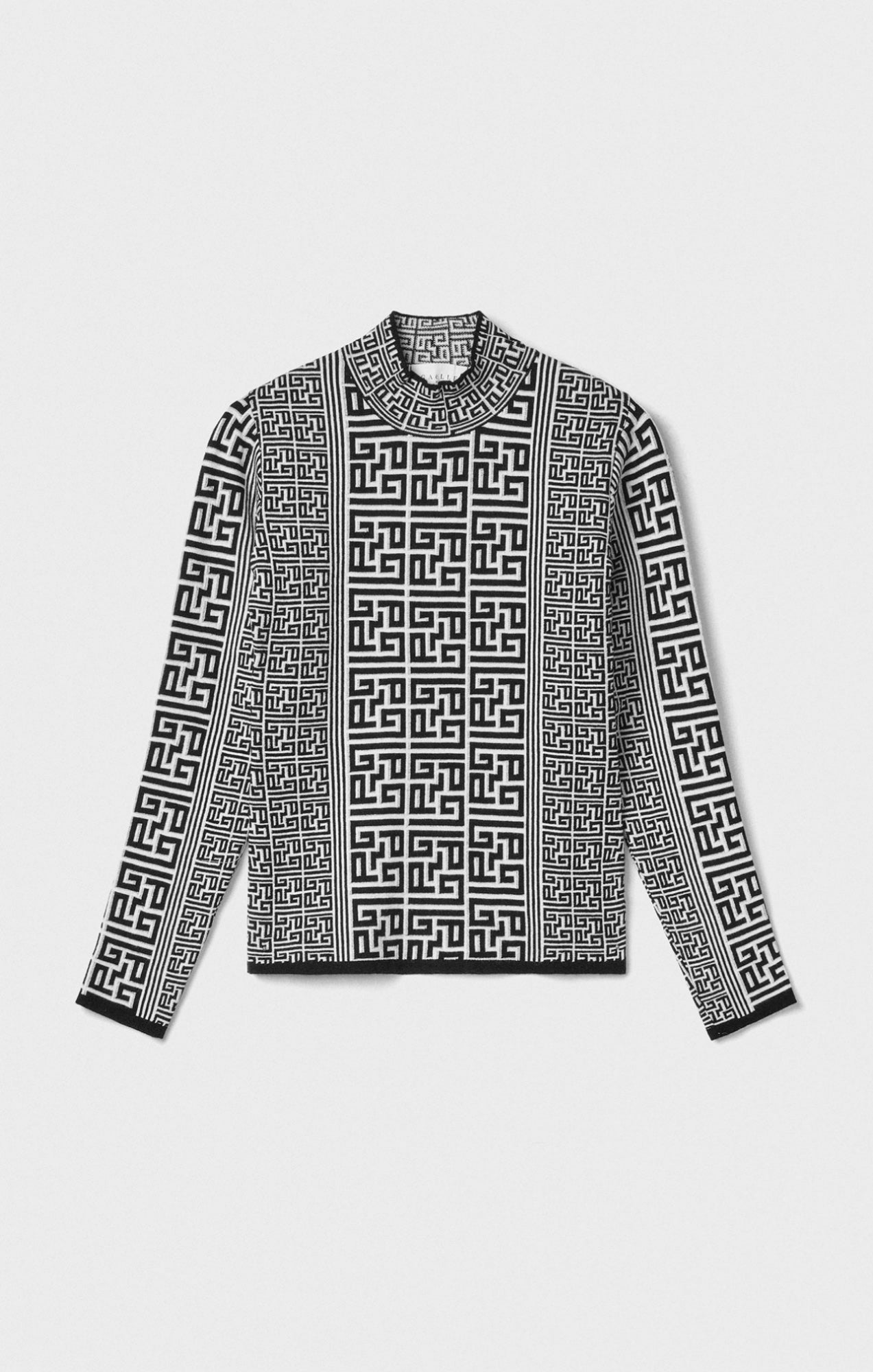 Pulôver Preto Offwhite Gola Alta Manga Longa - Gaëlle Paris