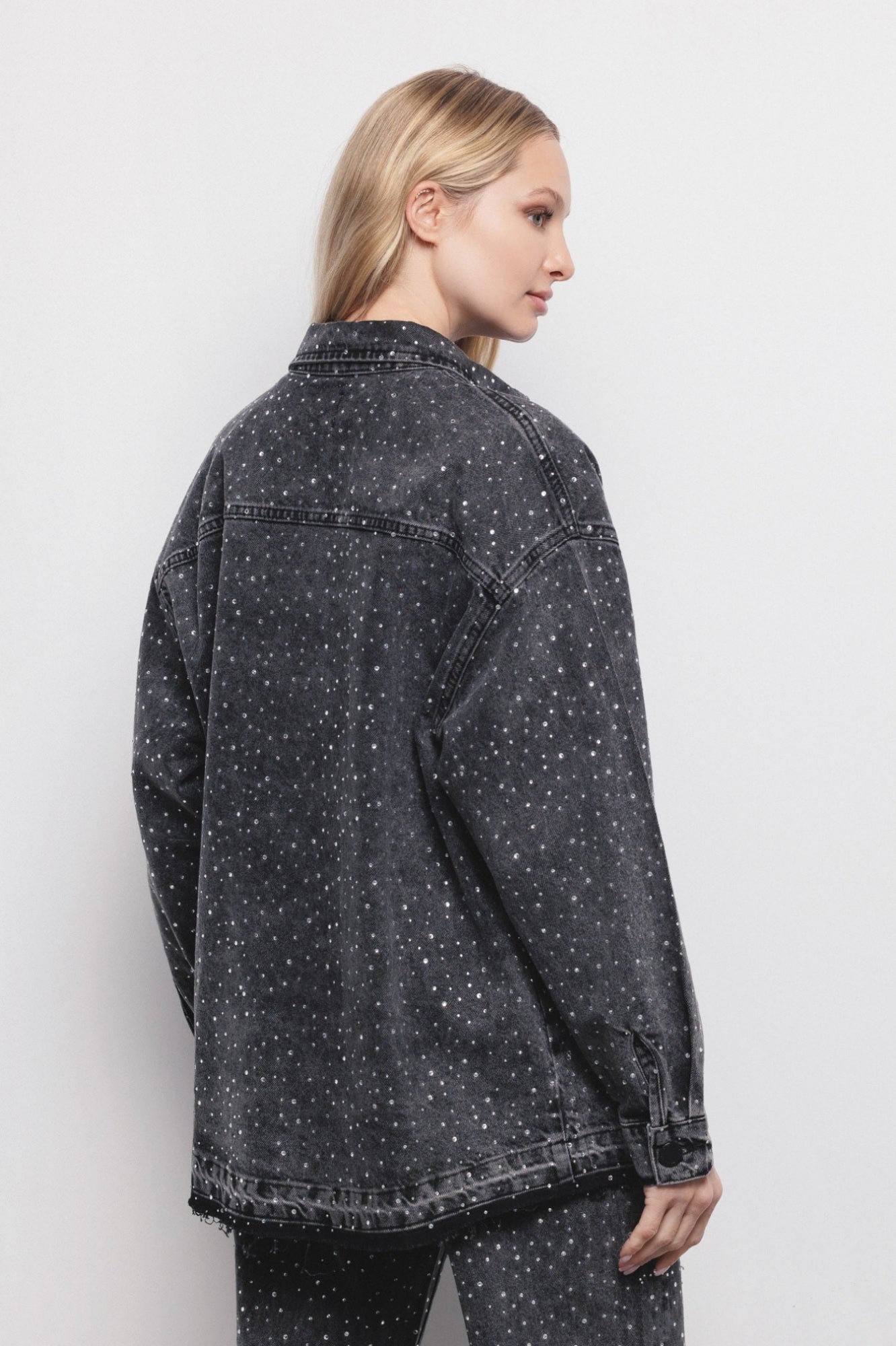 Camisa Jaqueta Jeans Com Strass - Gaëlle Paris