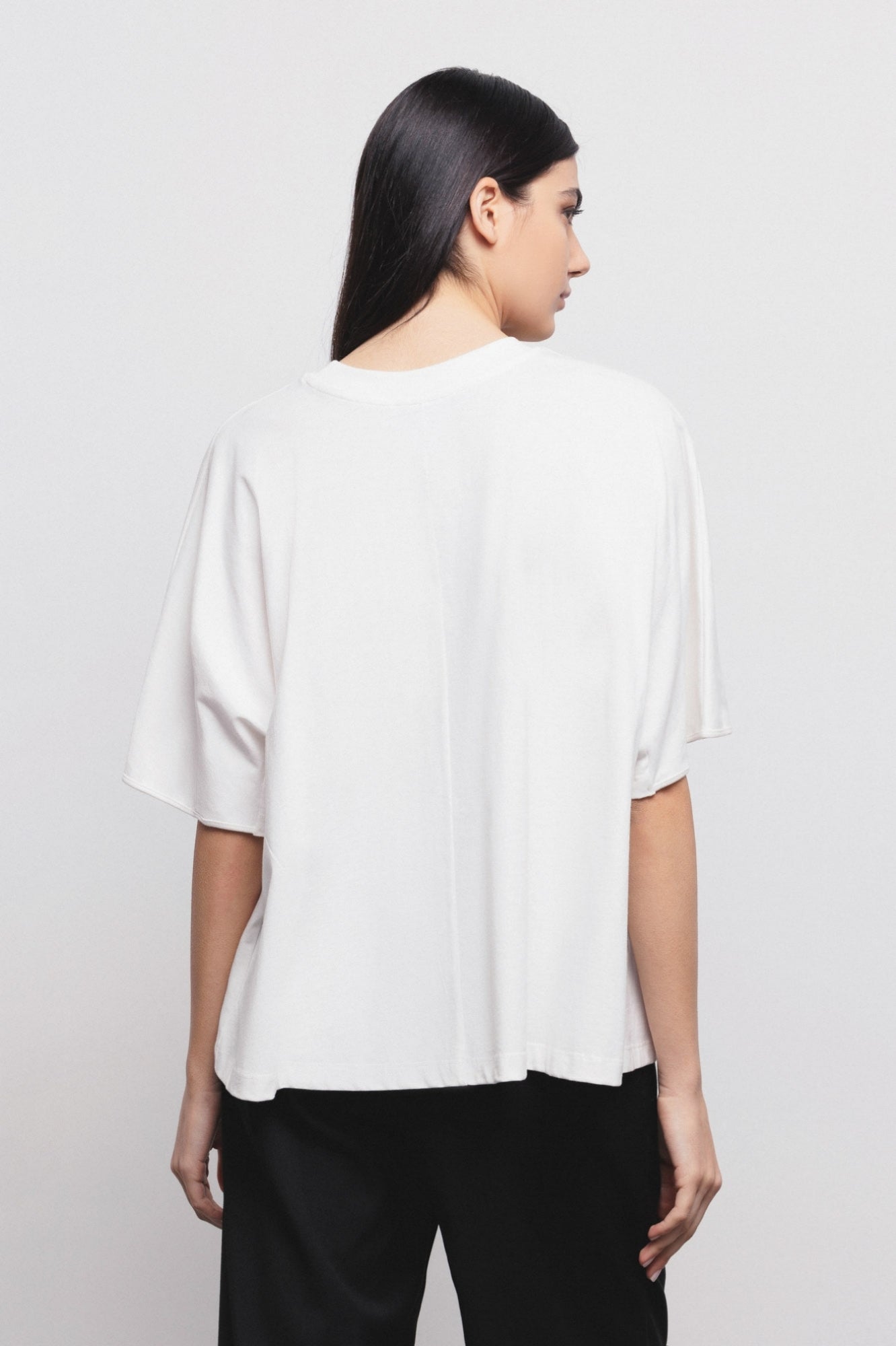T-Shirt In Jersey Mezza Off White - Gaëlle Paris
