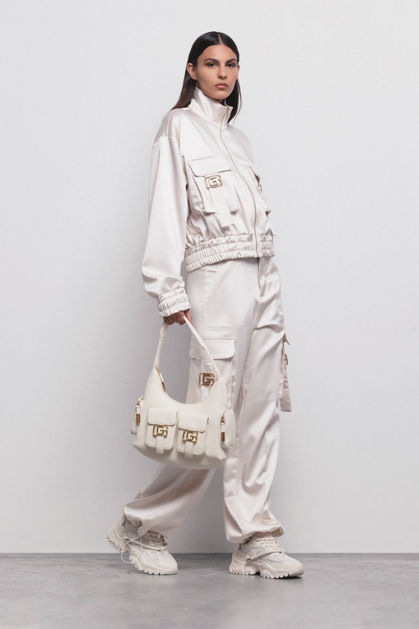 Pantalona Cargo Off White - Gaëlle Paris