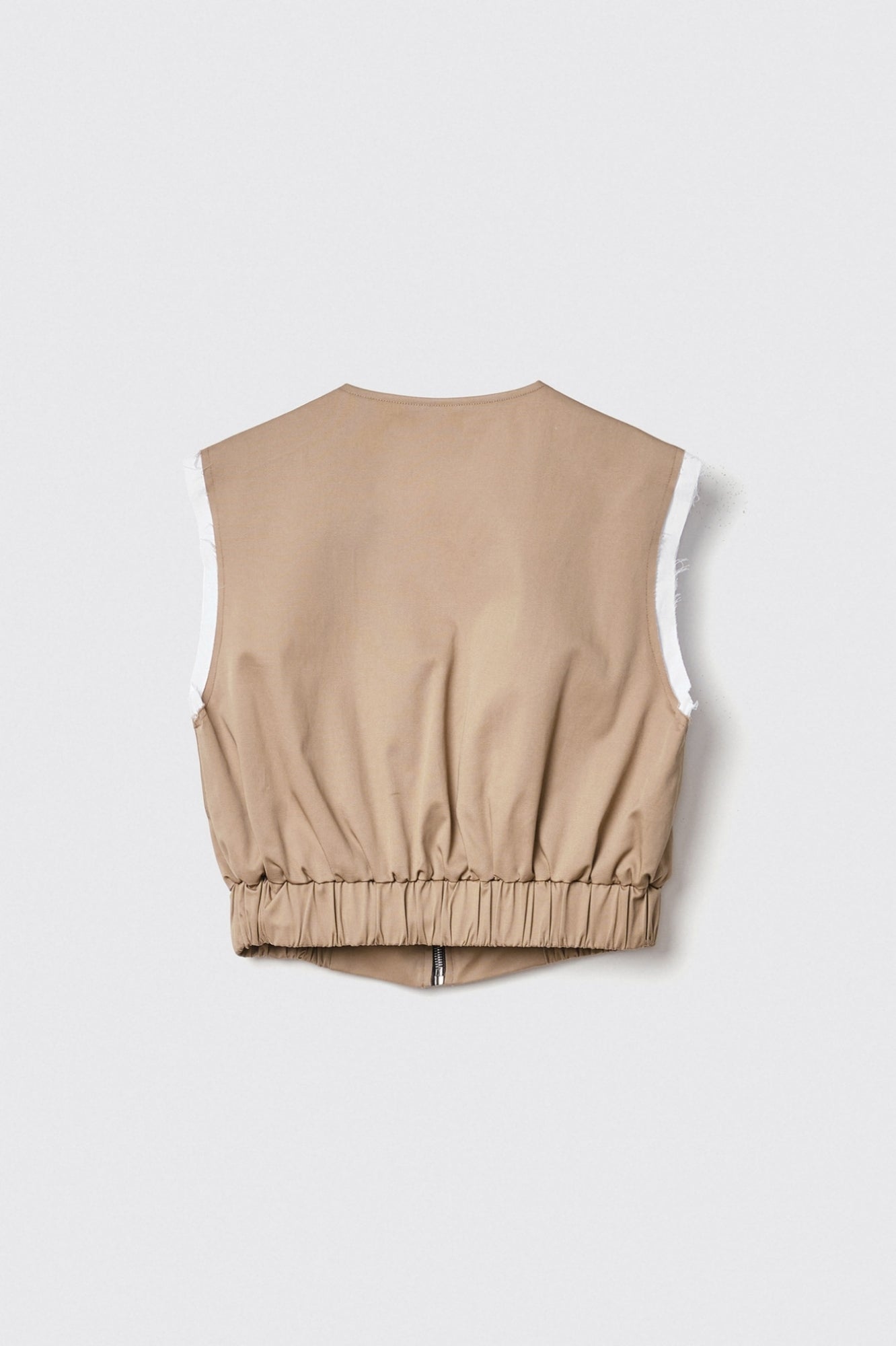 Short Vest with Gabardine Zip - Gaëlle Paris