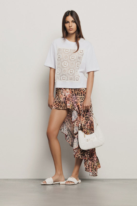 Asymmetrical Midi Skirt with Ruffles - Gaëlle Paris