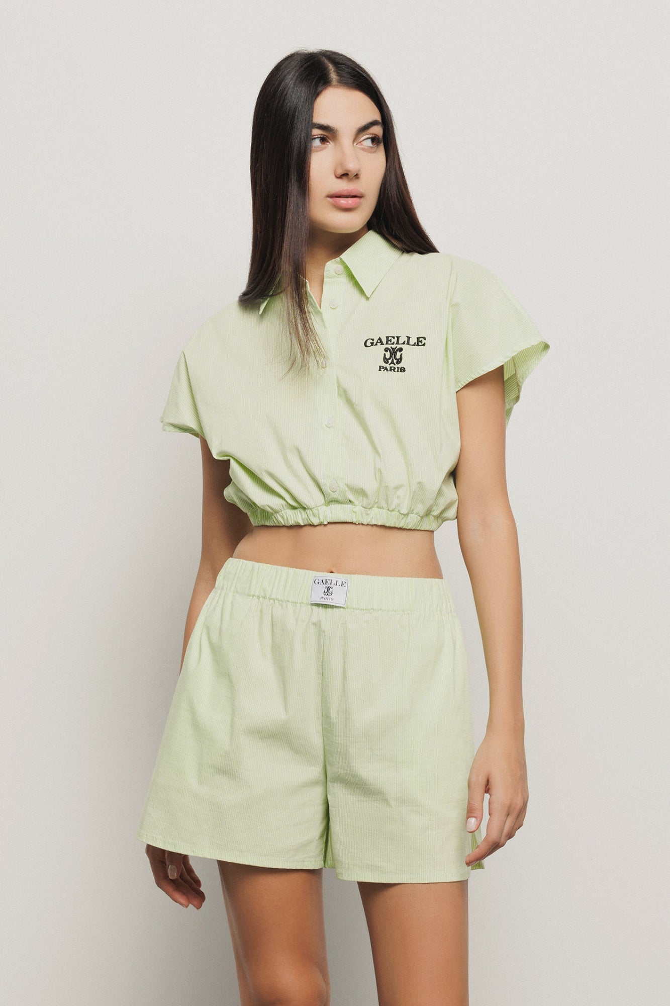 Short Stretch Poplin Shirt - Gaëlle Paris
