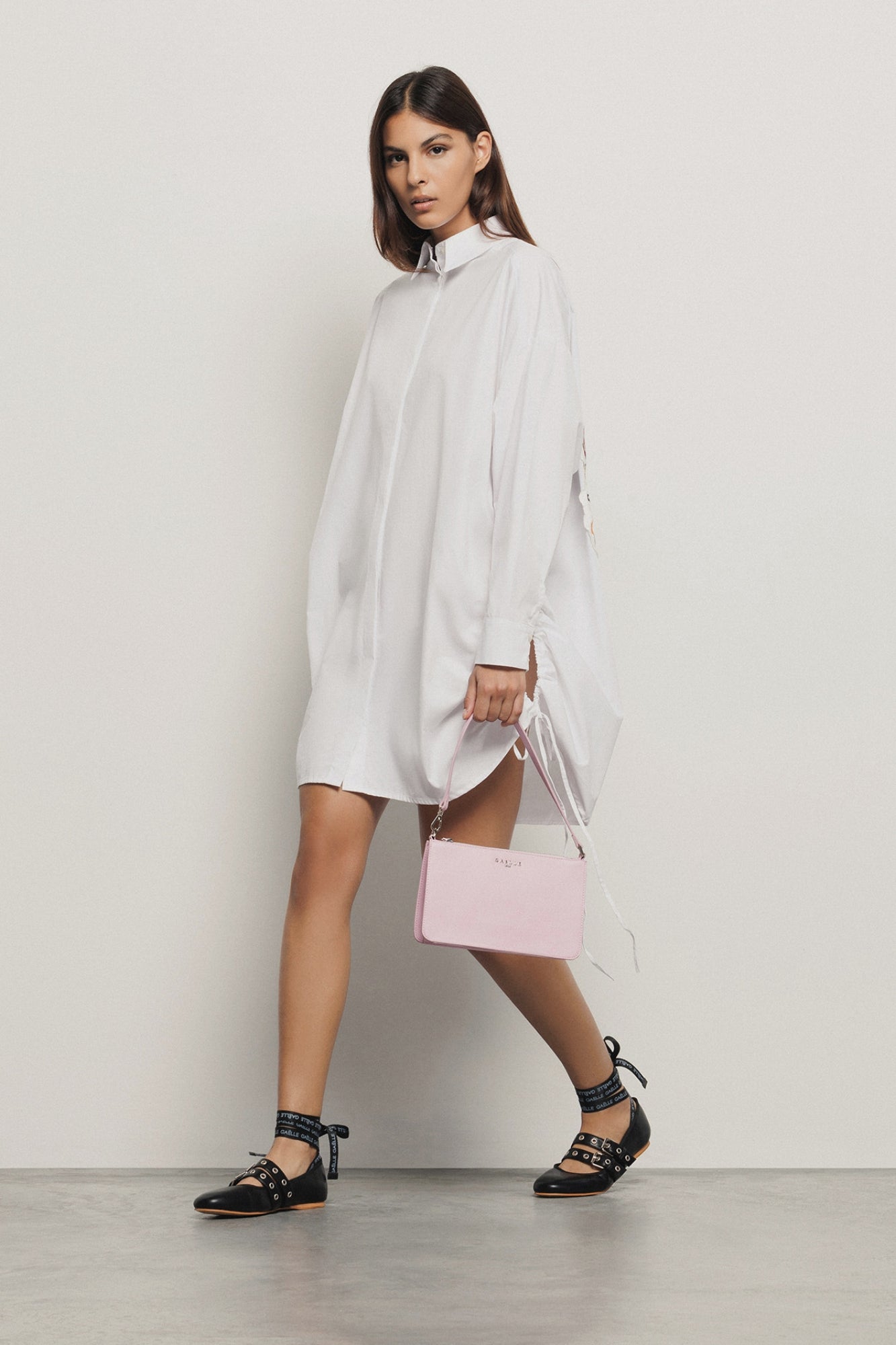 Oversized Shirt with Kimono Sleeve and Embroidery - Gaëlle Paris