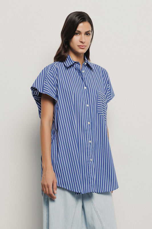 Oversized Sleeveless Poplin Shirt - Gaëlle Paris