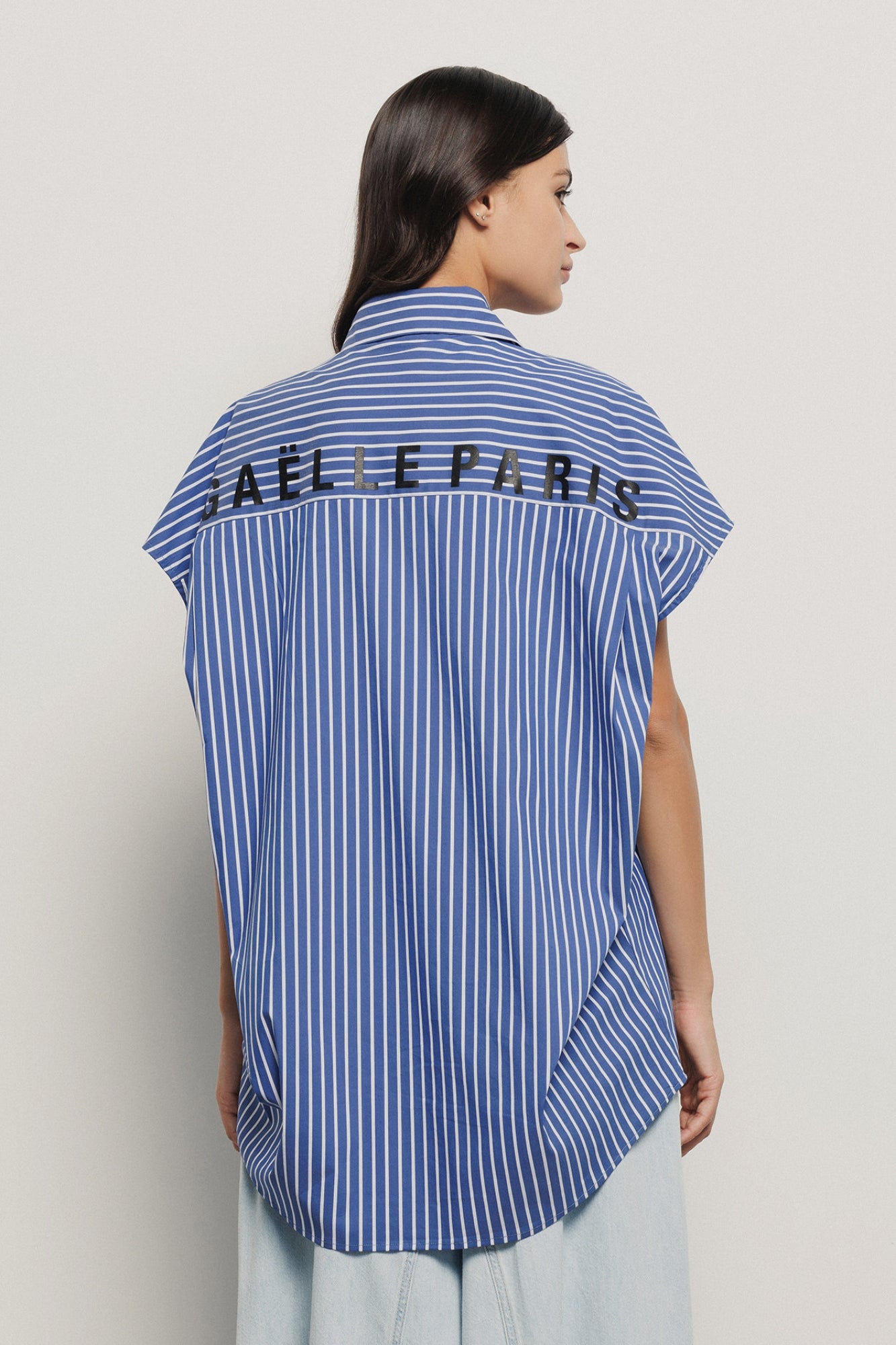 Oversized Sleeveless Poplin Shirt - Gaëlle Paris