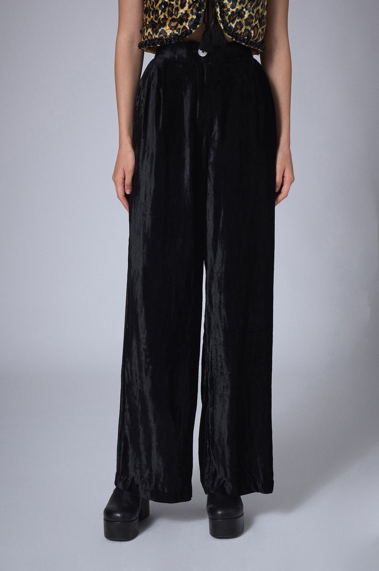 Black Velvet Trousers - Manoush