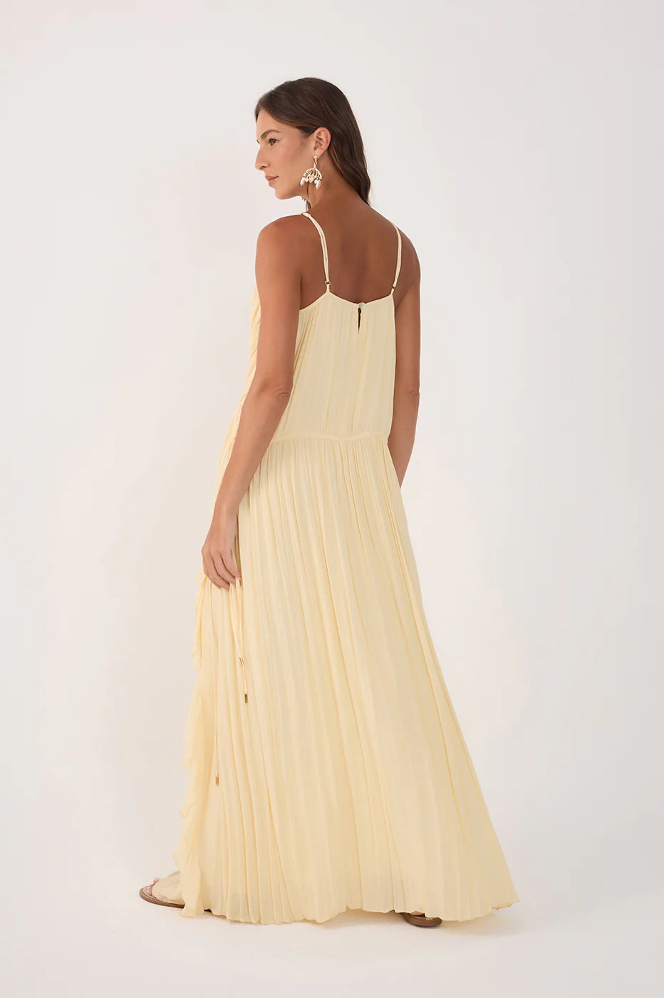Vestido Longo Plissado com Drapeado – Dress To