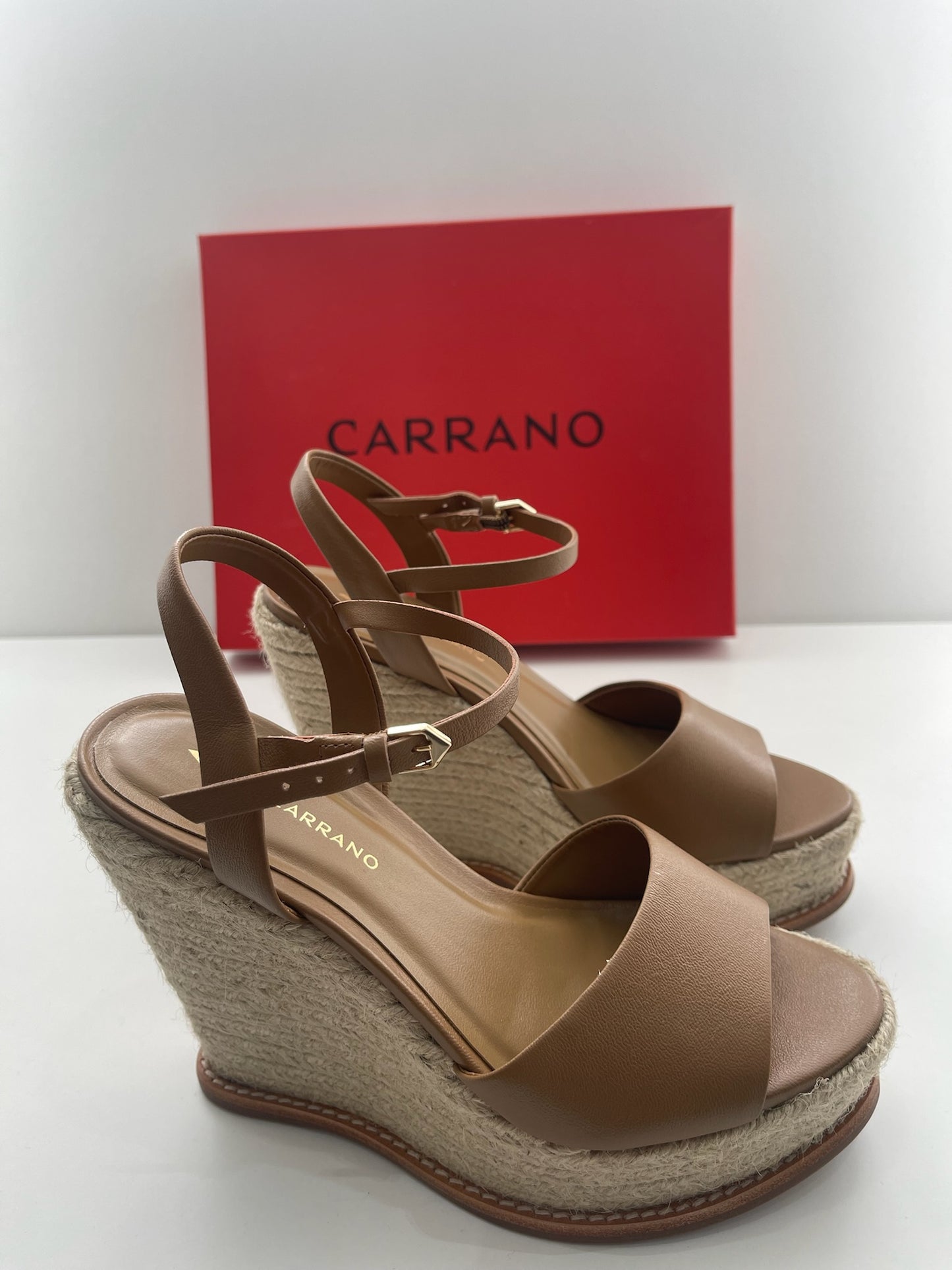 Sandália Anabela Skin Soft Honey - Carrano