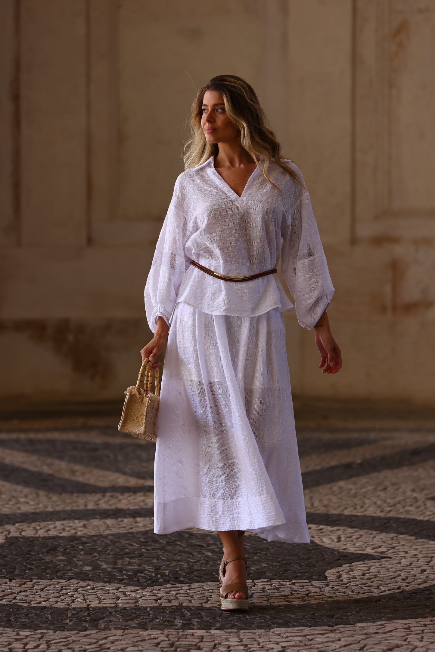 Blusa ampla em tecido translúcido - Simona Corsellini