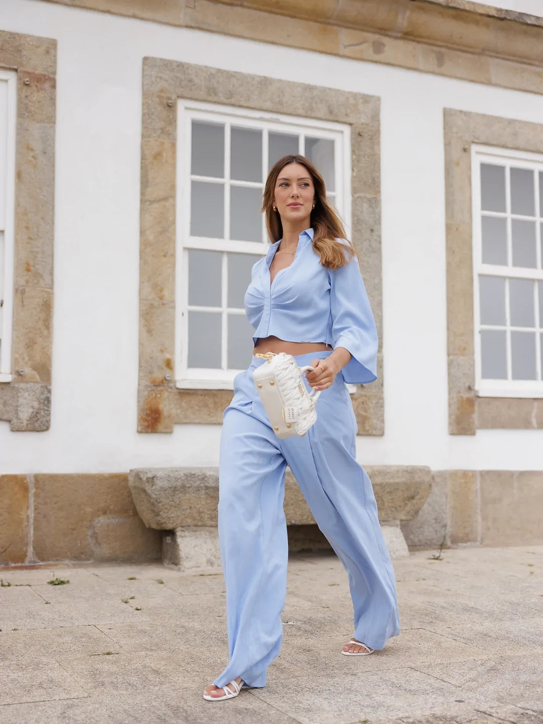 Trousers with Fluid Cut and Pleated Detail - Scripta