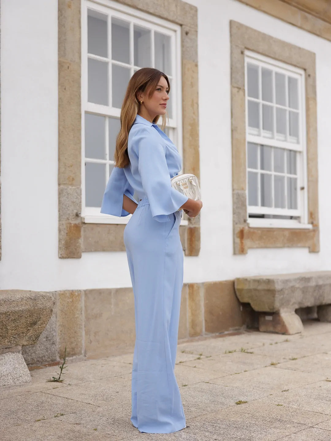 Trousers with Fluid Cut and Pleated Detail - Scripta