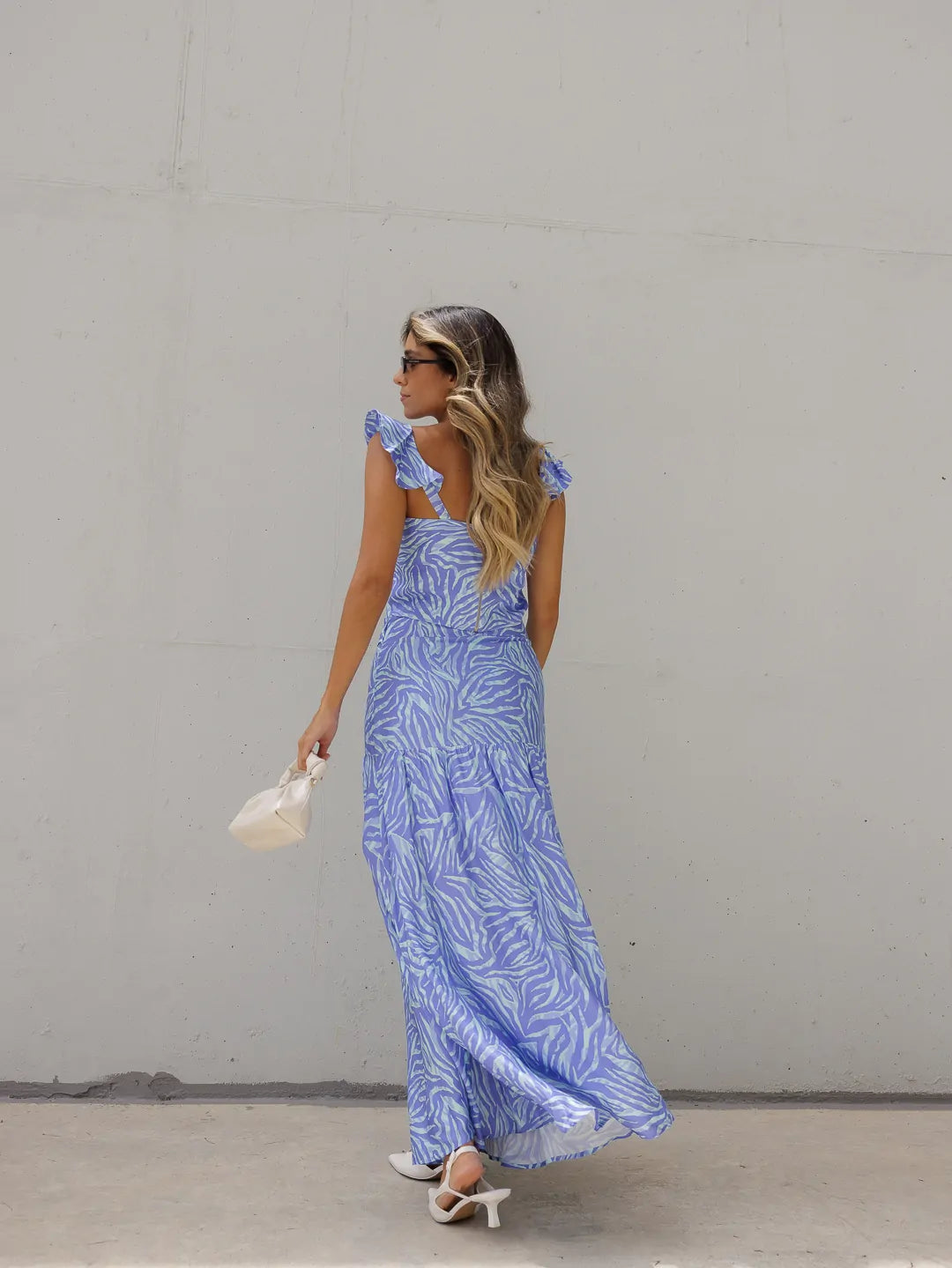 Printed Long Skirt with Metallic Application - Scripta