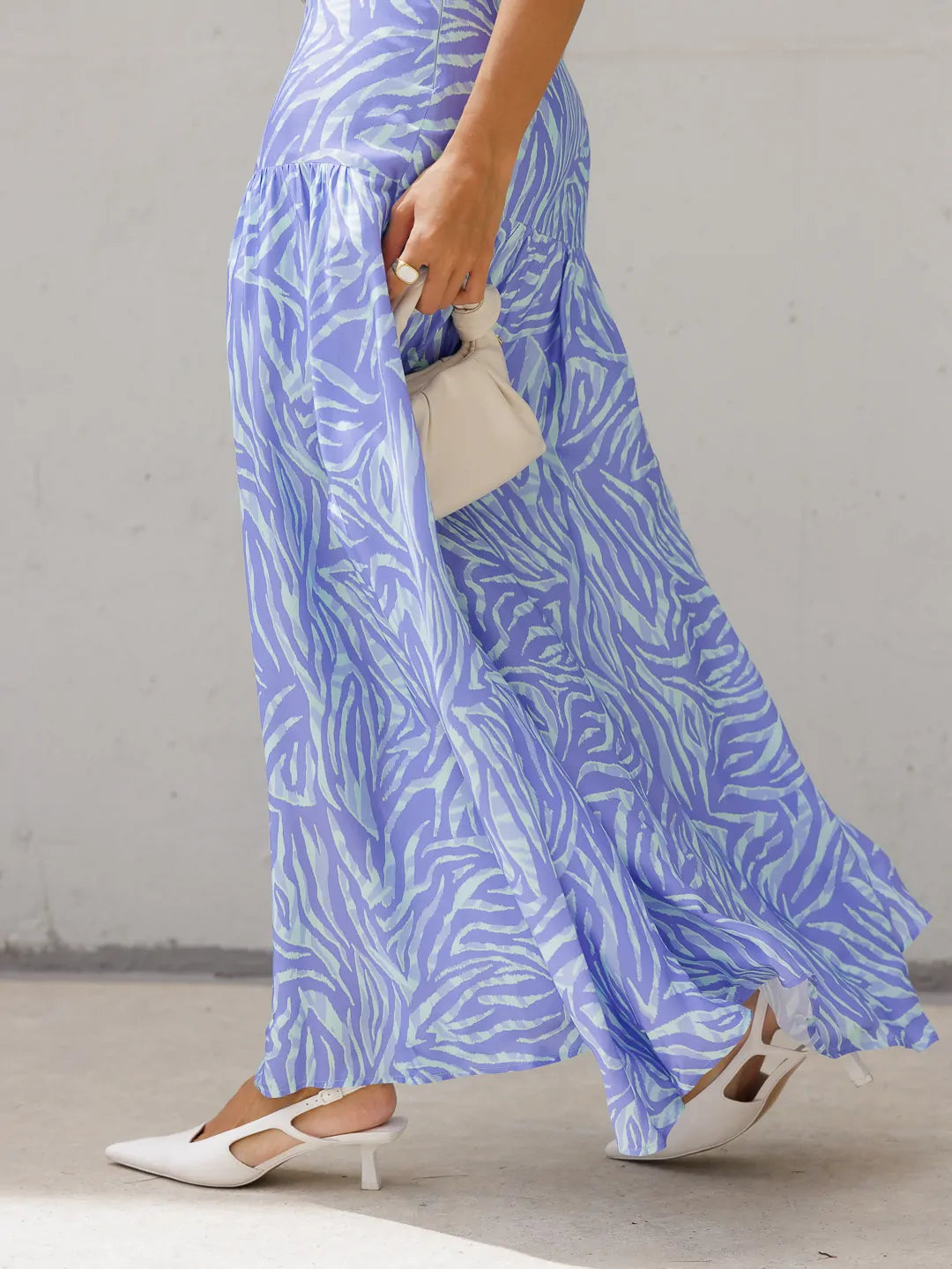 Printed Long Skirt with Metallic Application - Scripta