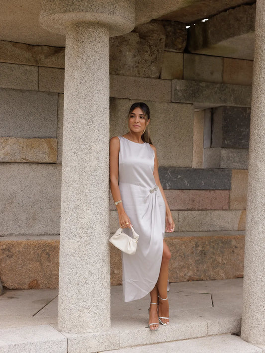 Asymmetrical Dress with Strap Detail - Scripta