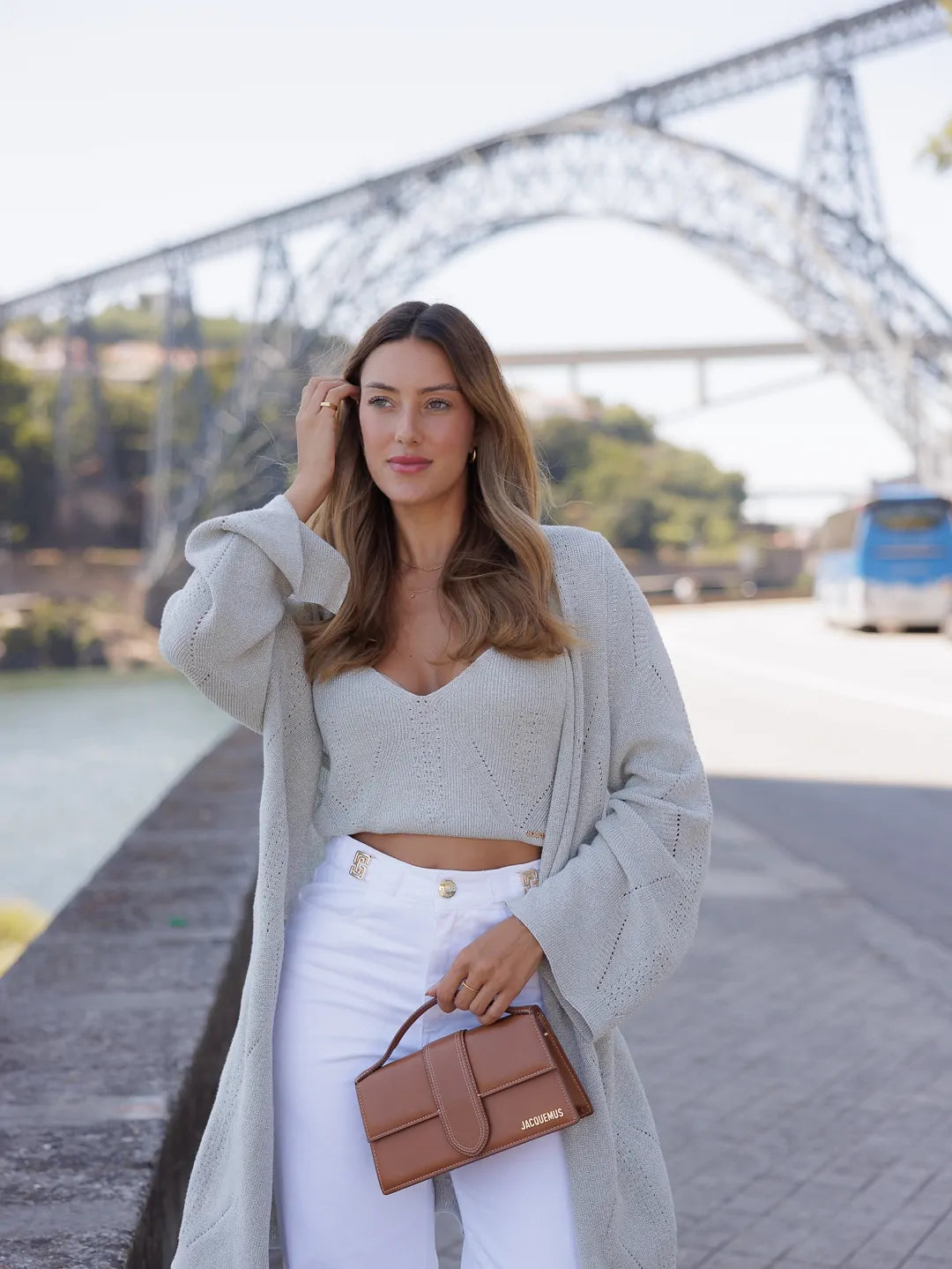 Knitted Jacket with Wide Sleeves - Scripta
