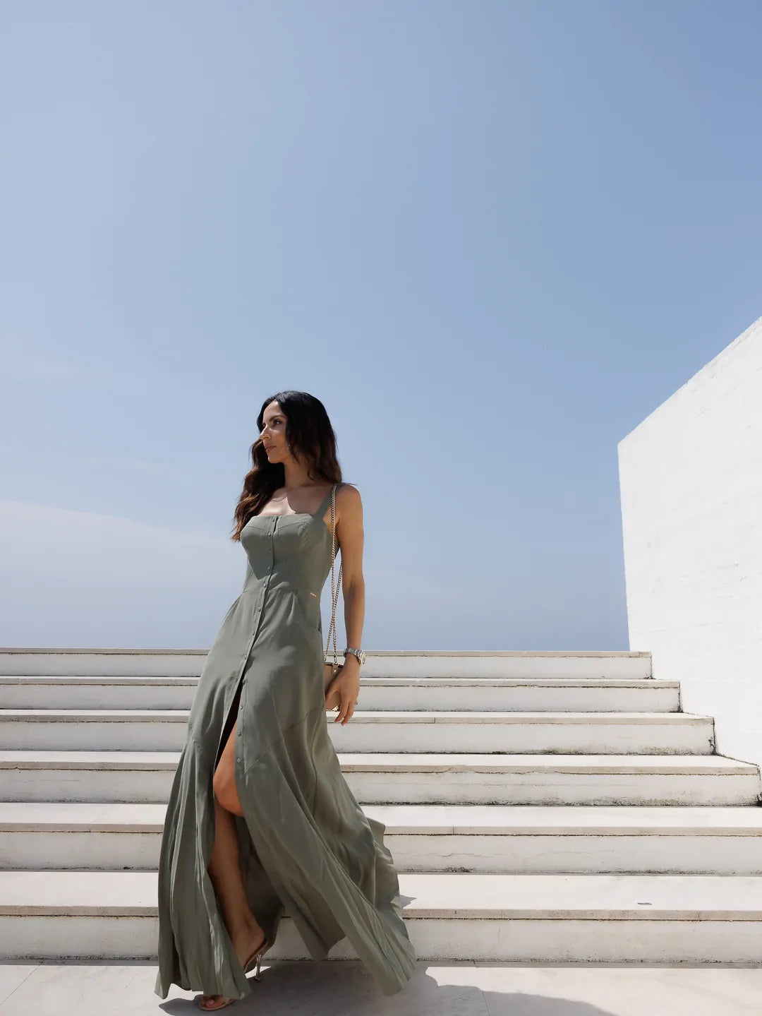 Vestido Comprido com Efeito Copa - Scripta