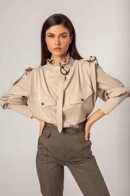 Chemise cargo kaki douce - Masavi