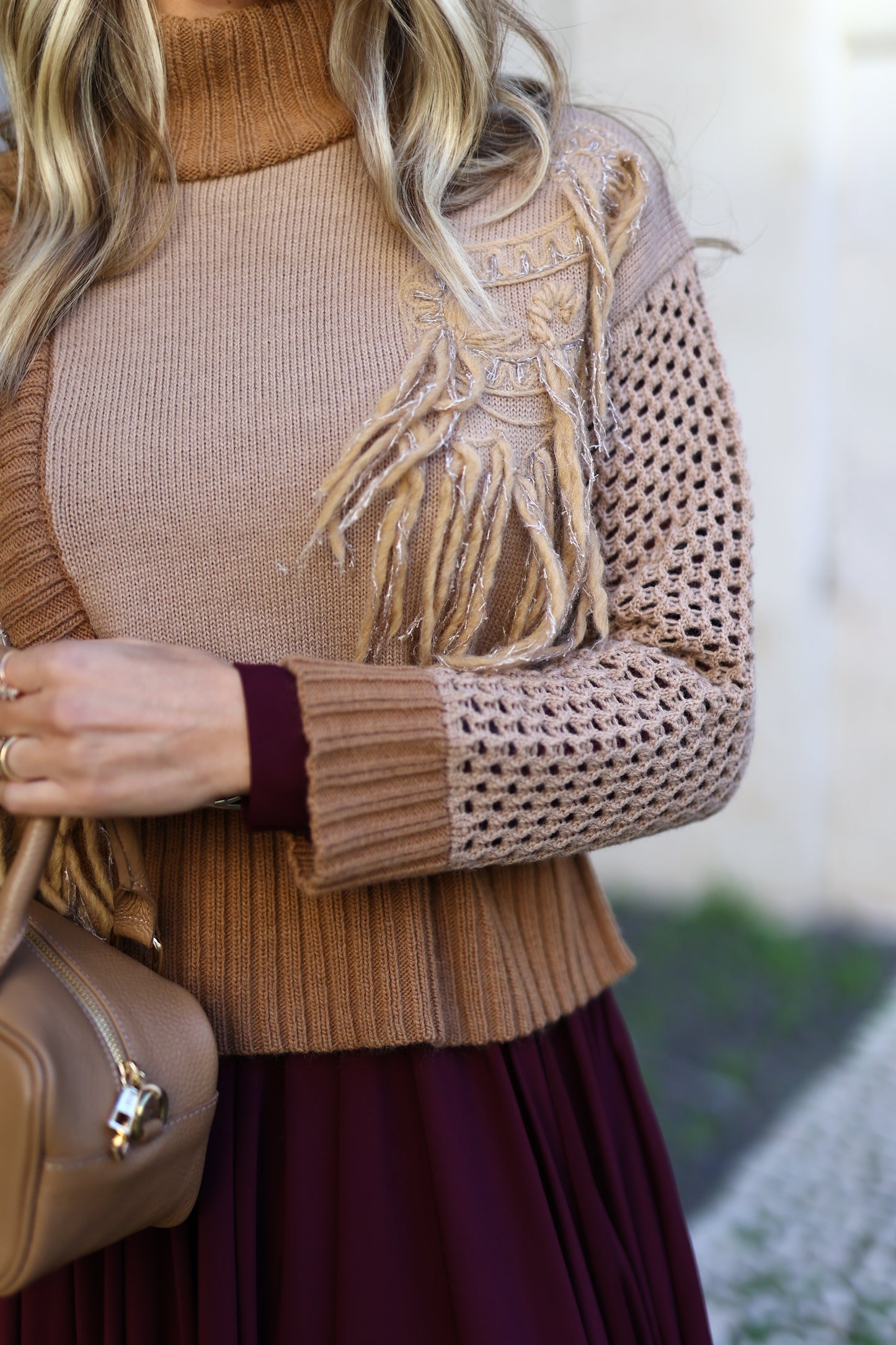 Camisola em Tricô com Franjas - Simona Corsellini