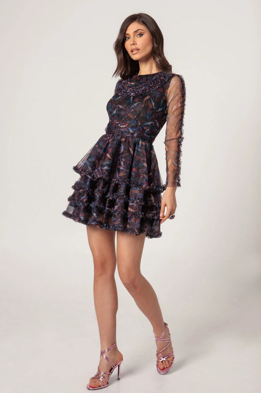 Robe courte noire en tulle - Masavi