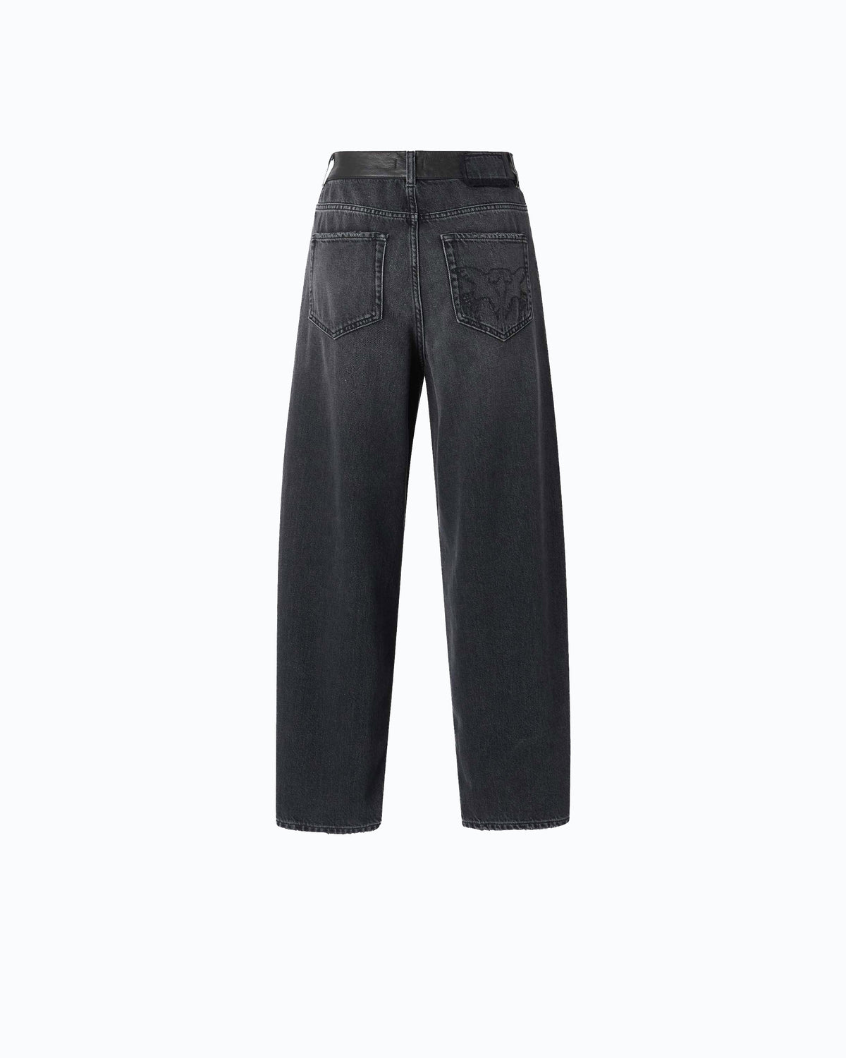 Jeans Balloon Fit com Aplicações Efeito Pele – Pinko - Preto