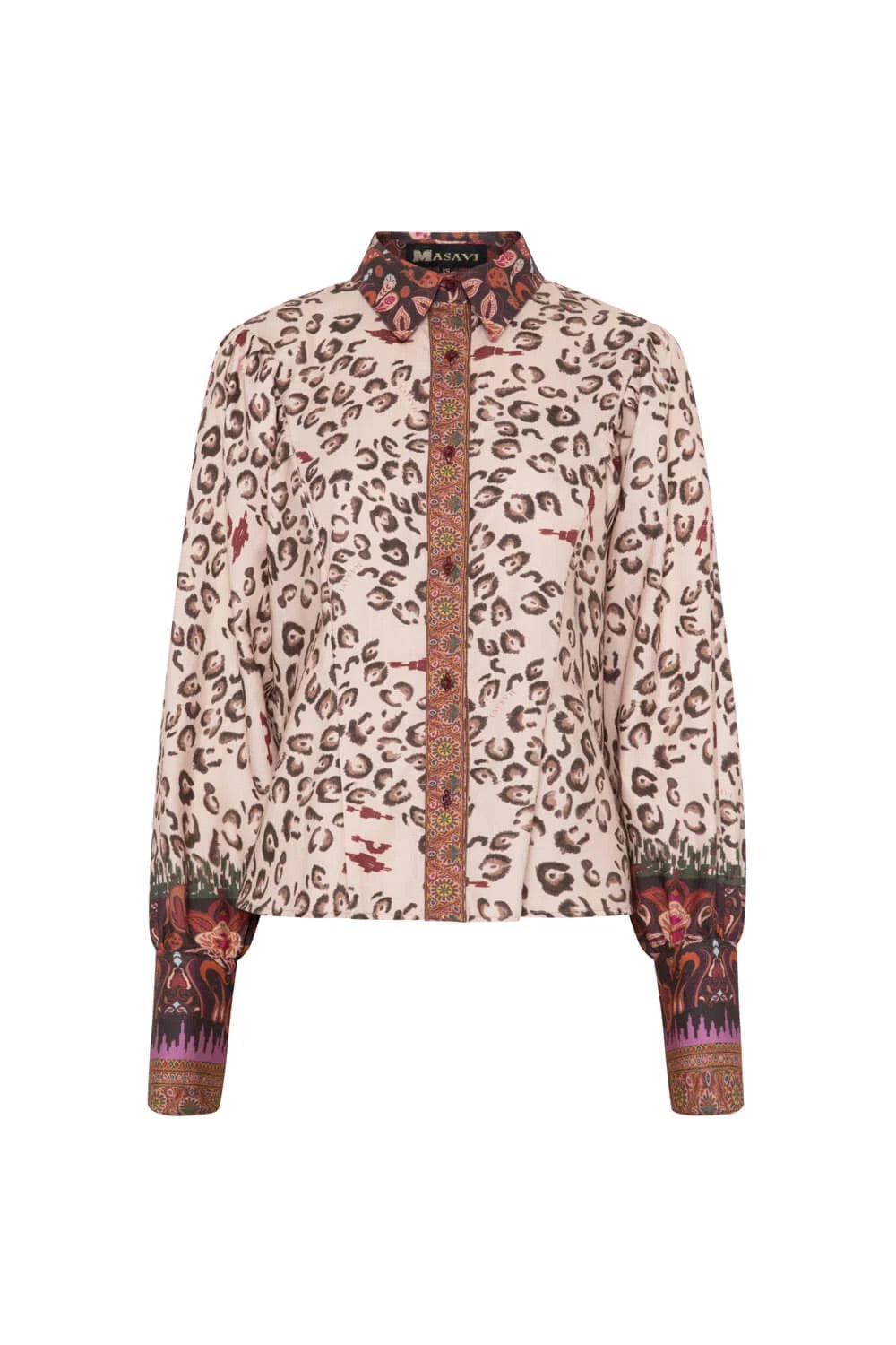 Chemise Ethnique Lion Manches Plissées