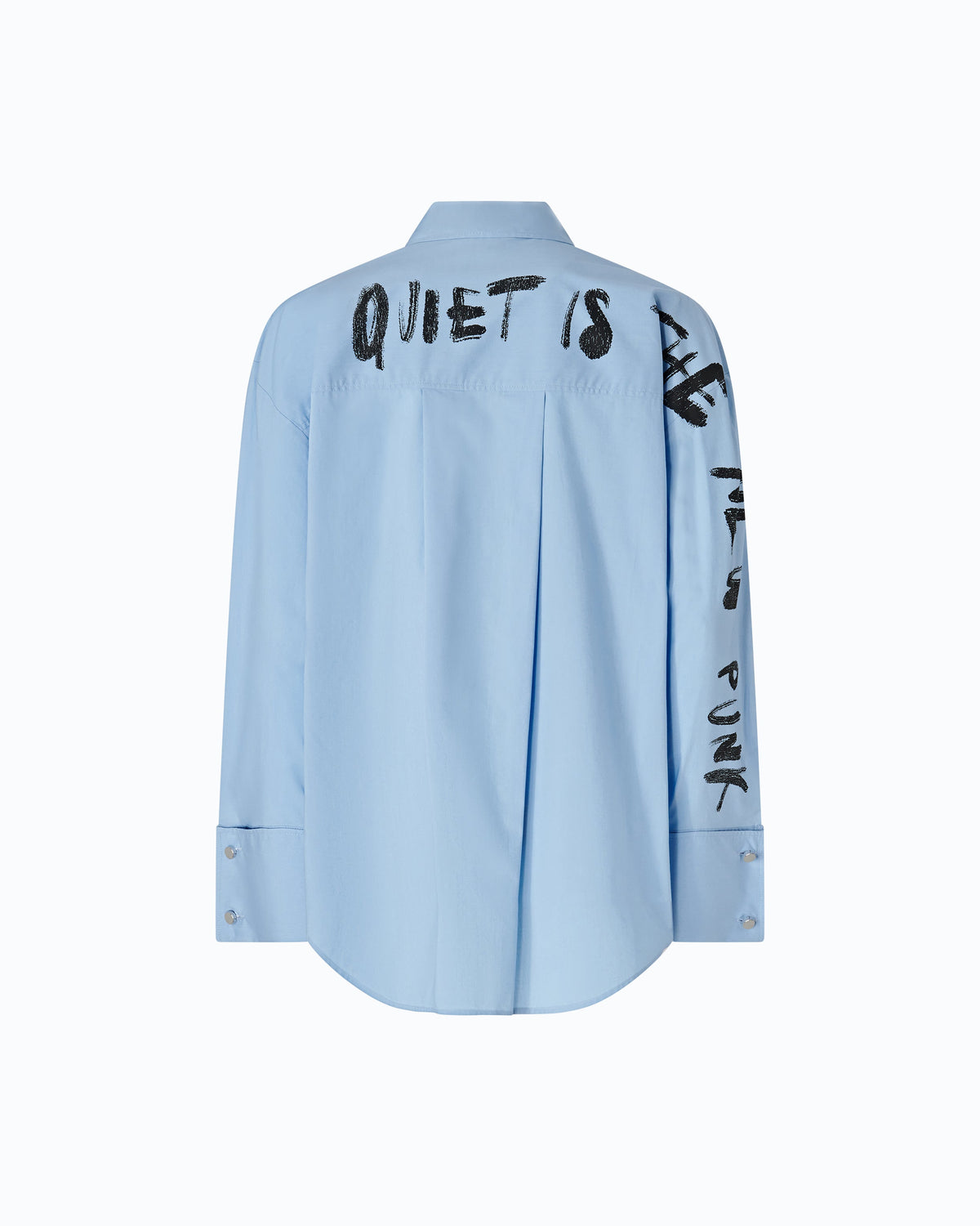Camisa de Algodão “Quiet Is The New Punk” – Pinko - Azul Scenic