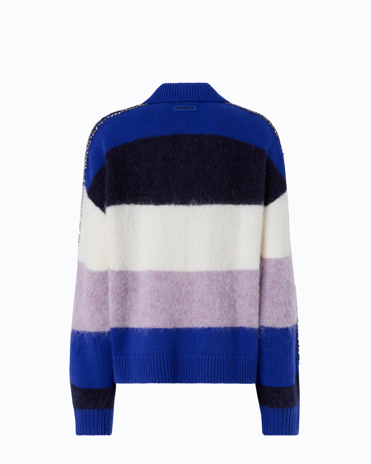 Camisola às Riscas em Mistura de Alpaca Azul e Roxo – Pinko - Azul/Roxo