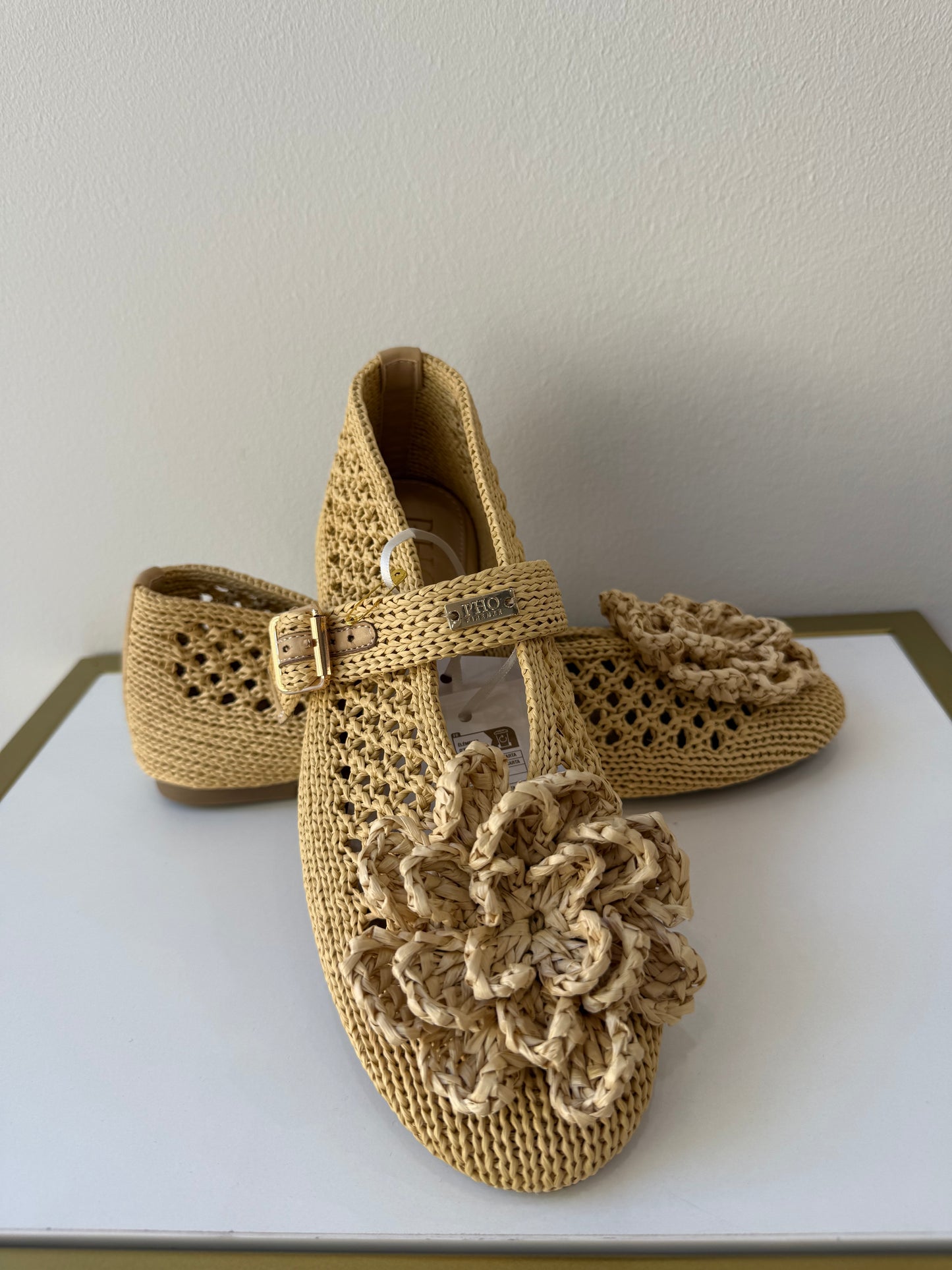 Ballerina Em Ráfia Com Aplicação Floral – Pho Firenze