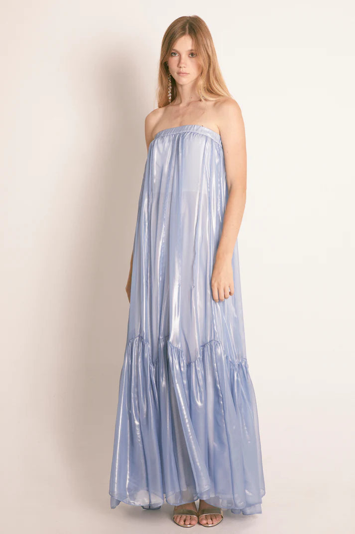 Vestido Maxi Quillas Azul Sirian Glow Sky - Masavi