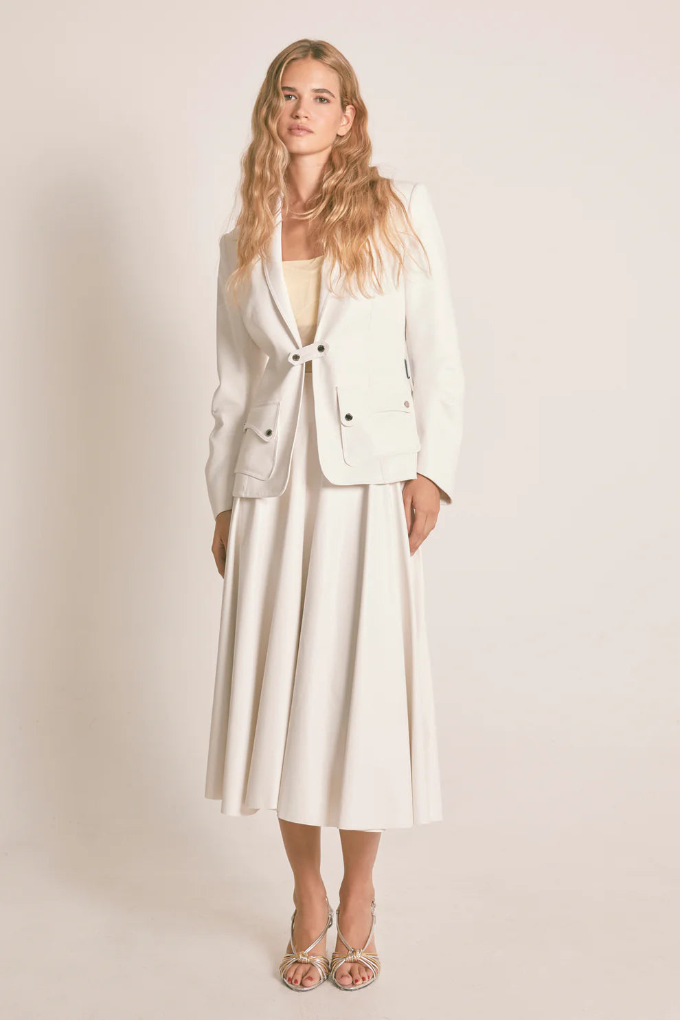 White Kubra Ecopele Blazer - Masavi