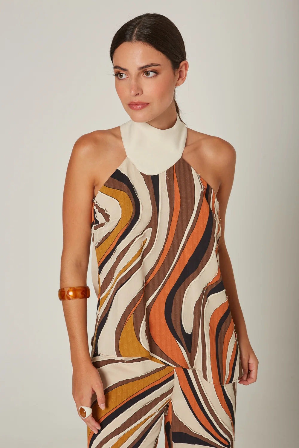 Orange Dexter Collar Blouse - Masavi