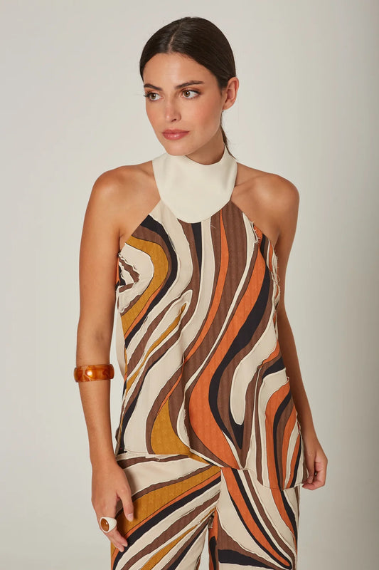 Orange Dexter Collar Blouse - Masavi