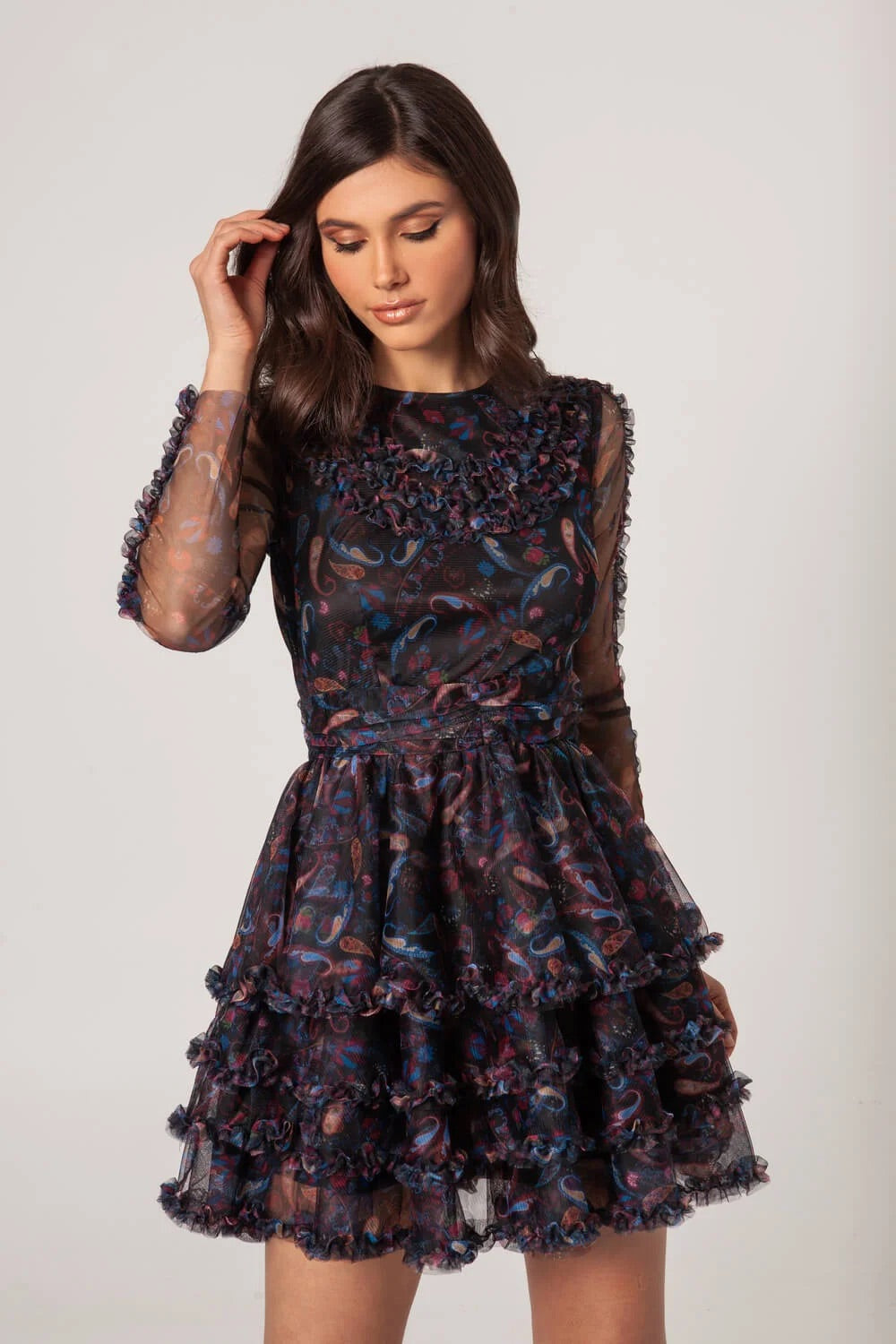 Robe courte noire en tulle - Masavi