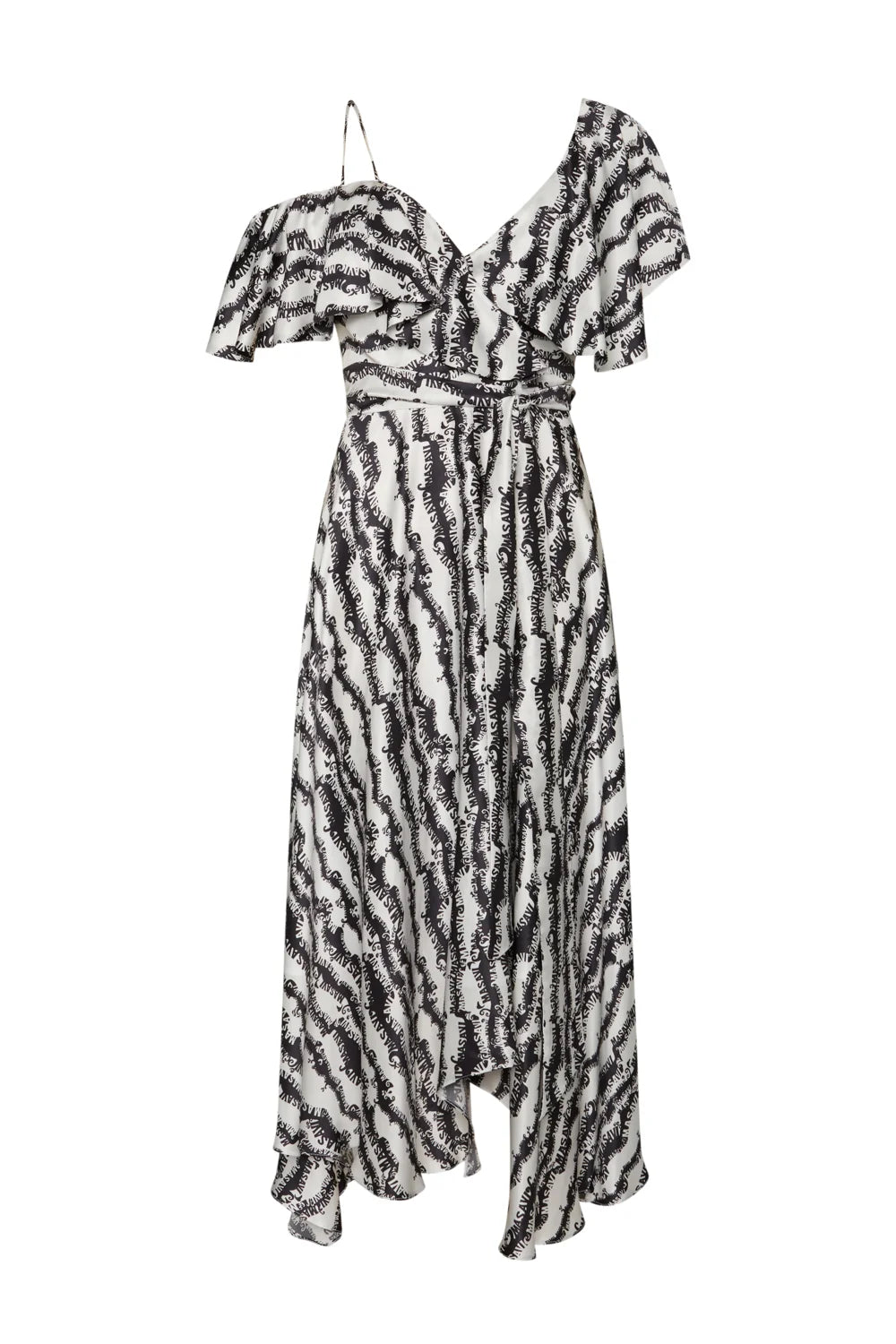 Zebra Print Neckline Midi Dress - Masavi