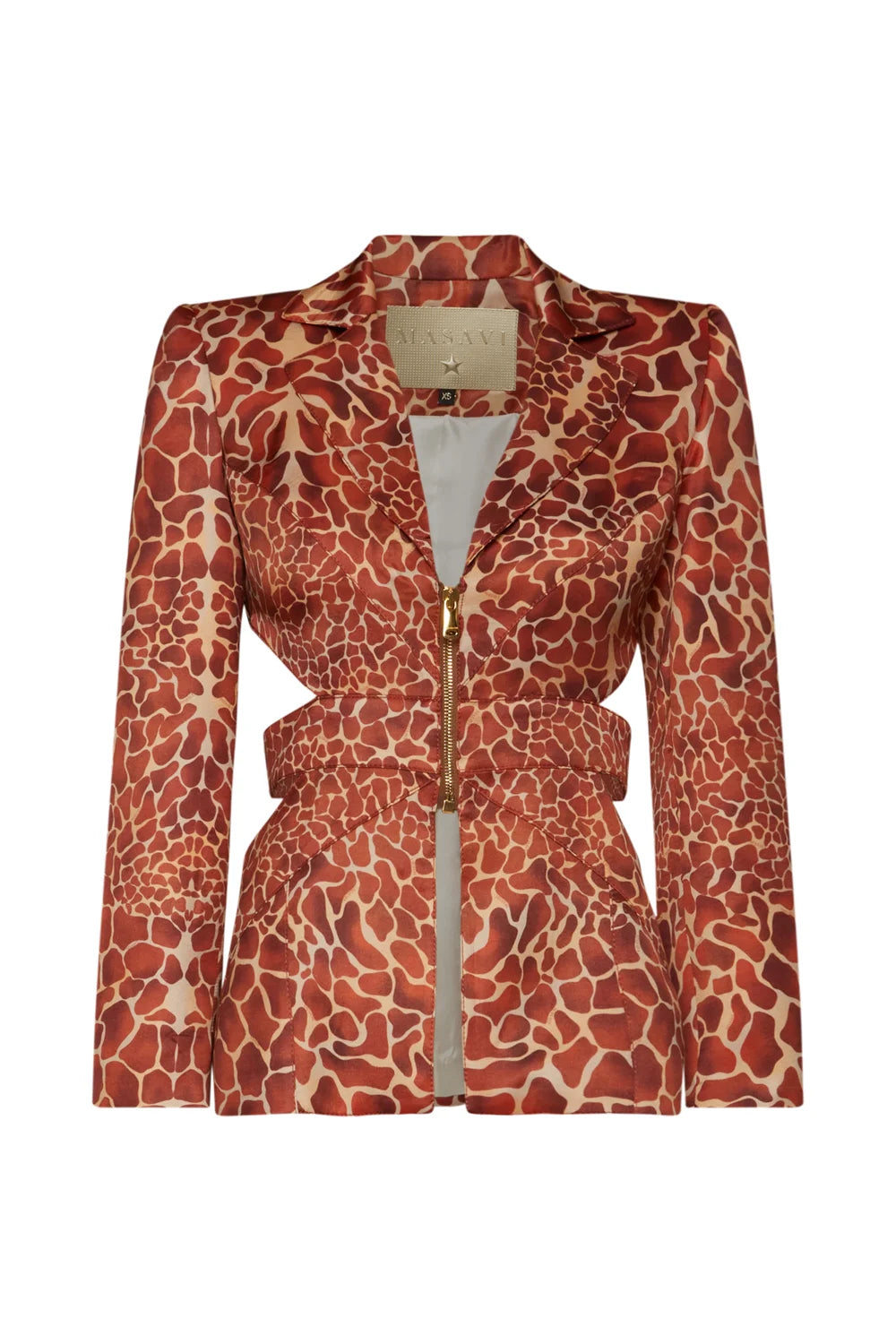 Giraffe Print Cut-Out Blazer - Masavi
