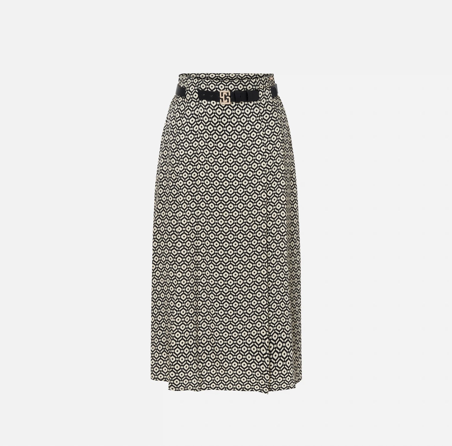 Saia Estampada Com Detalhe de Cinto Personalizado - Scripta