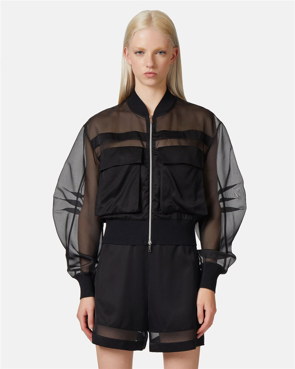 Jaqueta Bomber em Cetim e Organza - Iceberg
