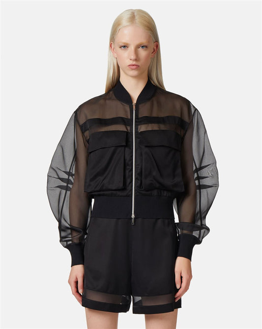 Jaqueta Bomber em Cetim e Organza - Iceberg