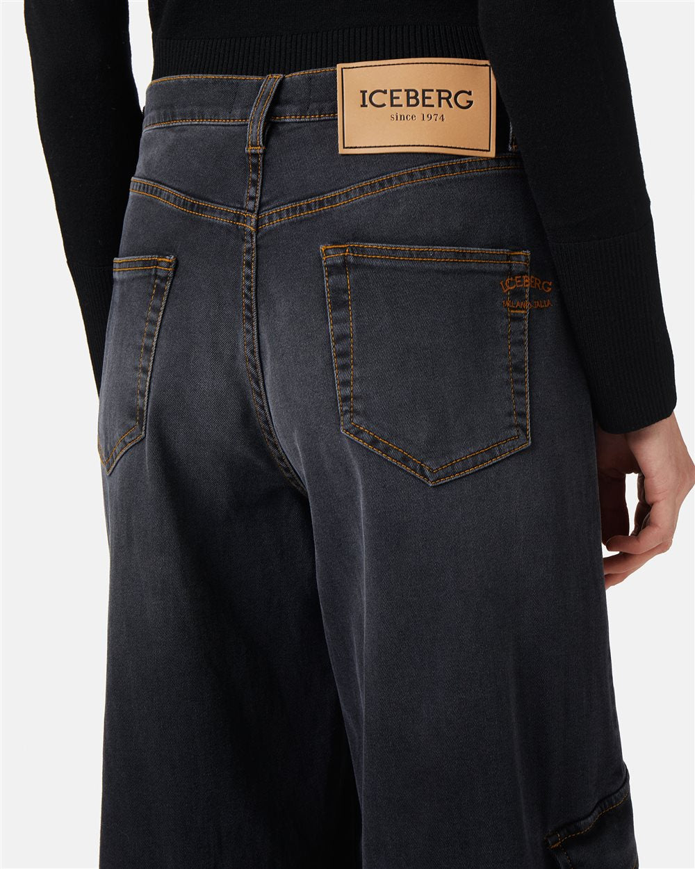 Black Denim 5-Pocket Trousers - Iceberg