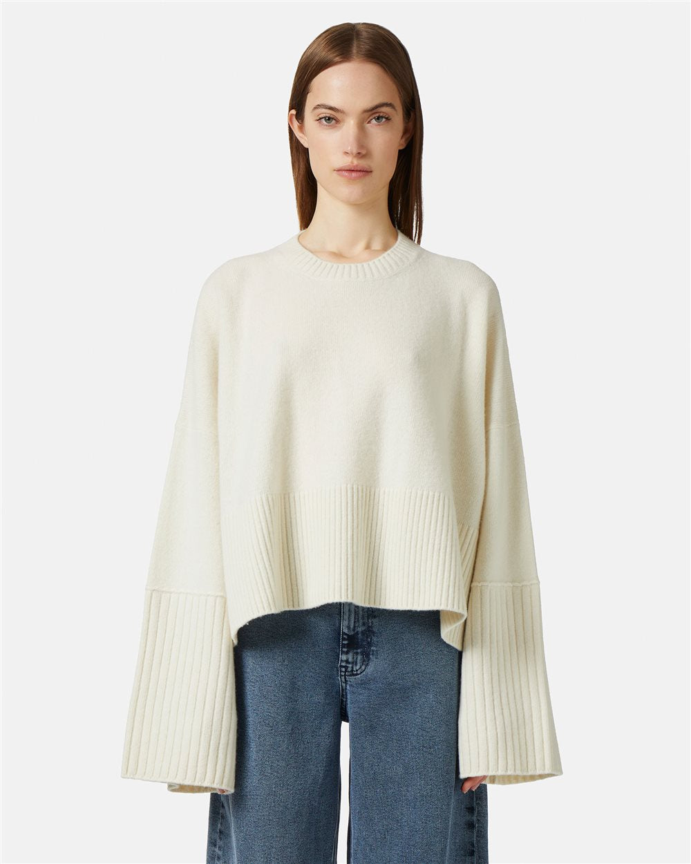 Suéter Oversize de Lã com Gola Redonda - Iceberg