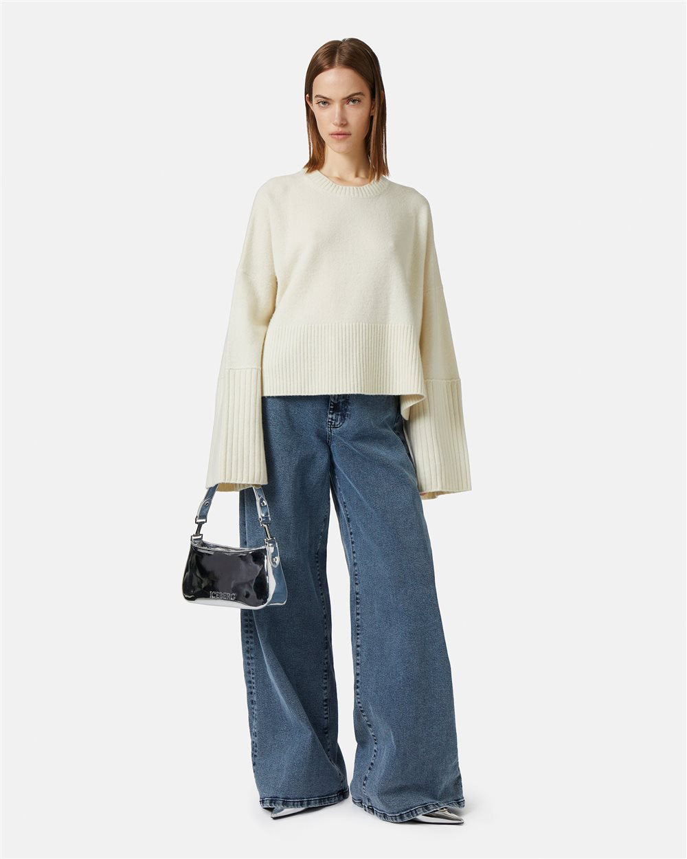 Suéter Oversize de Lã com Gola Redonda - Iceberg