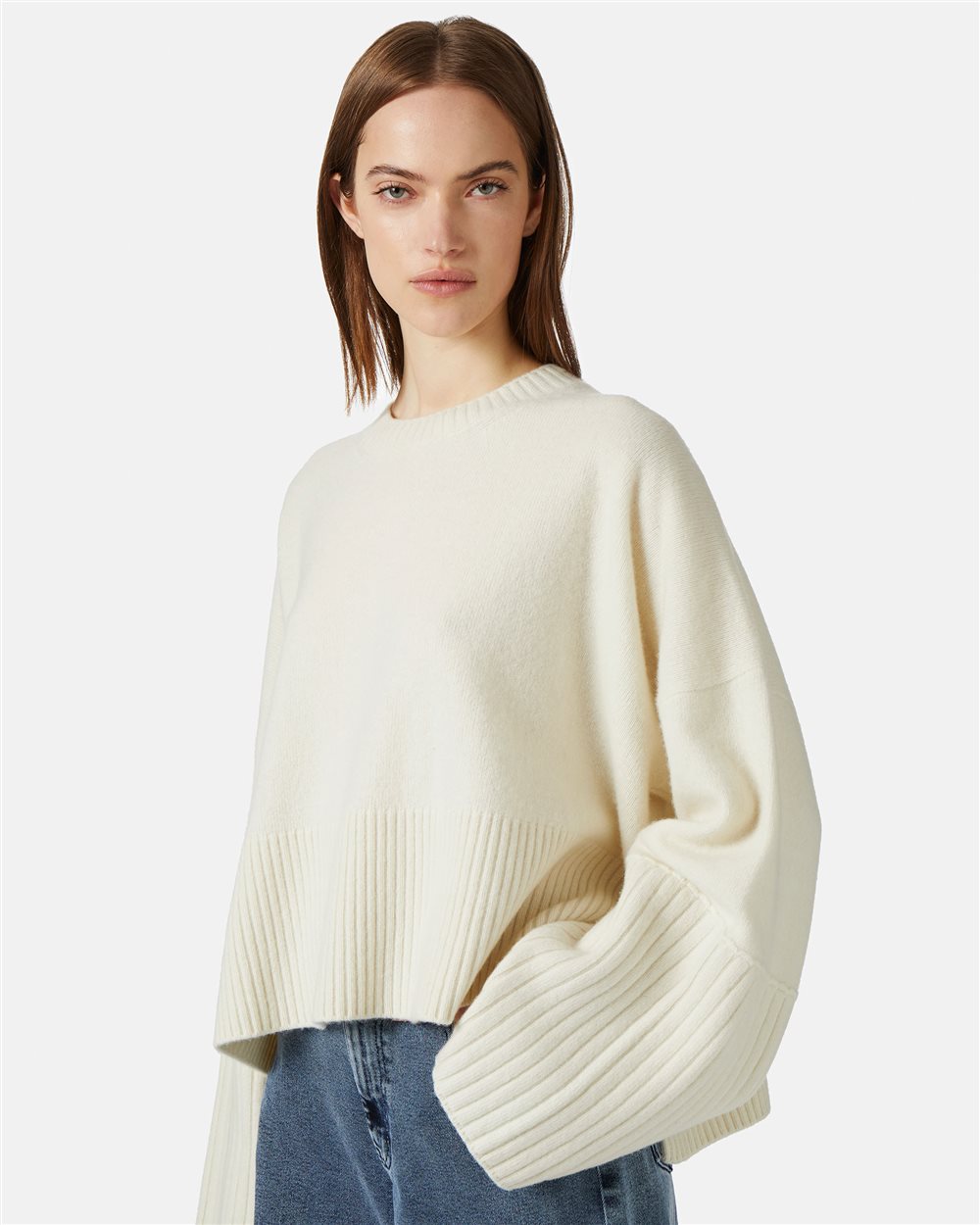 Suéter Oversize de Lã com Gola Redonda - Iceberg