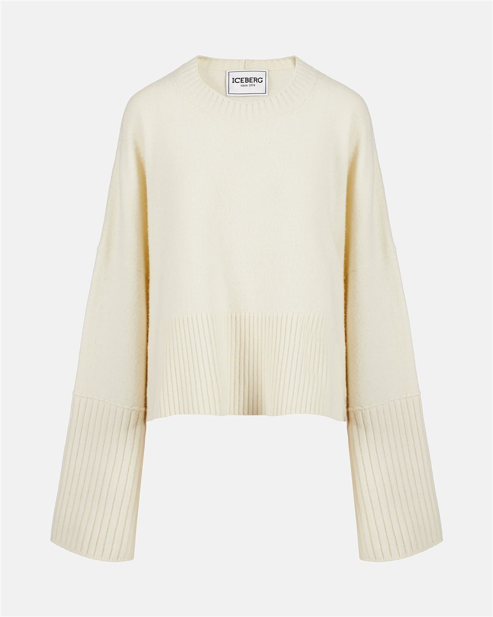 Suéter Oversize de Lã com Gola Redonda - Iceberg