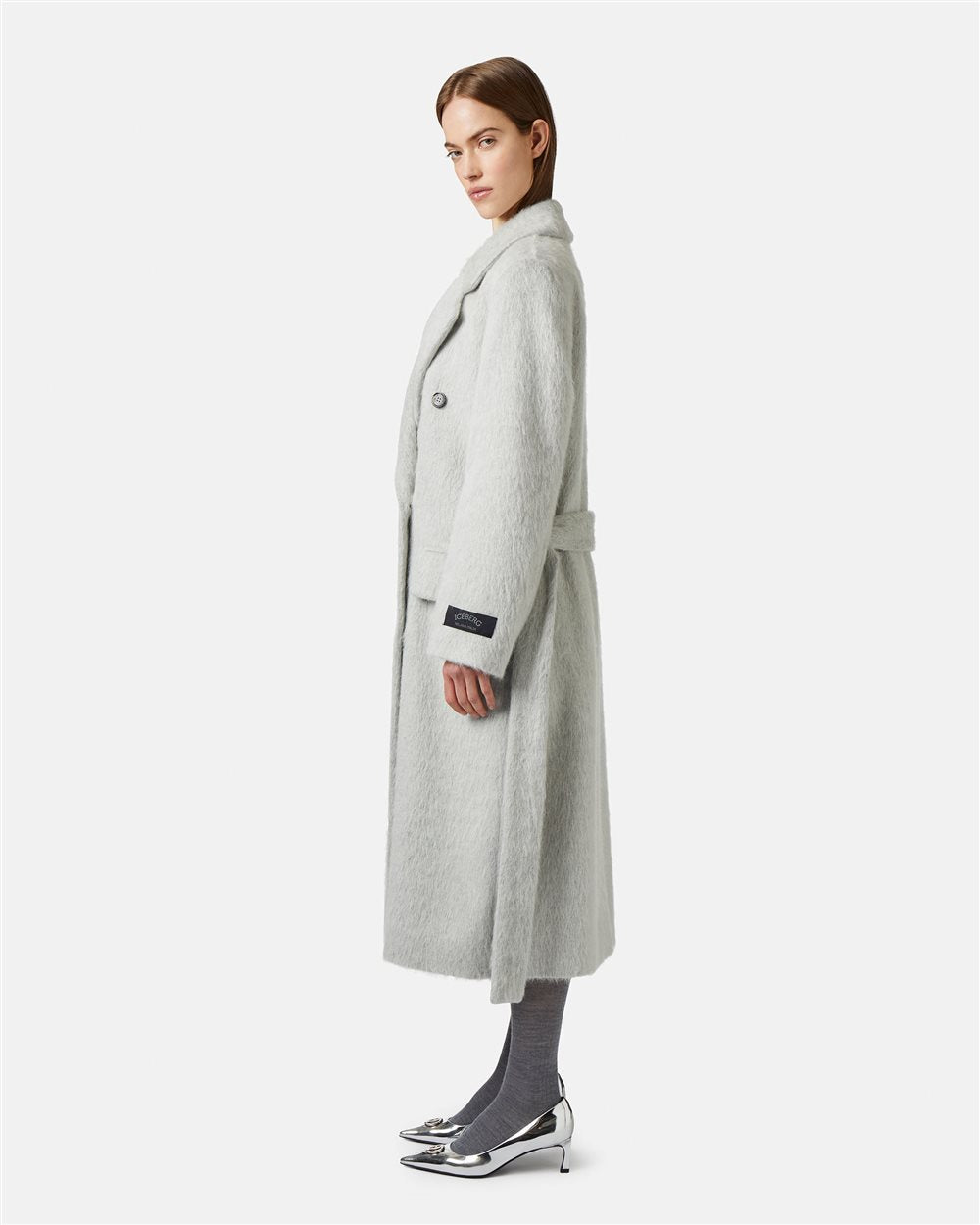 Casaco Trespassado em Tecido de Veludo - Iceberg