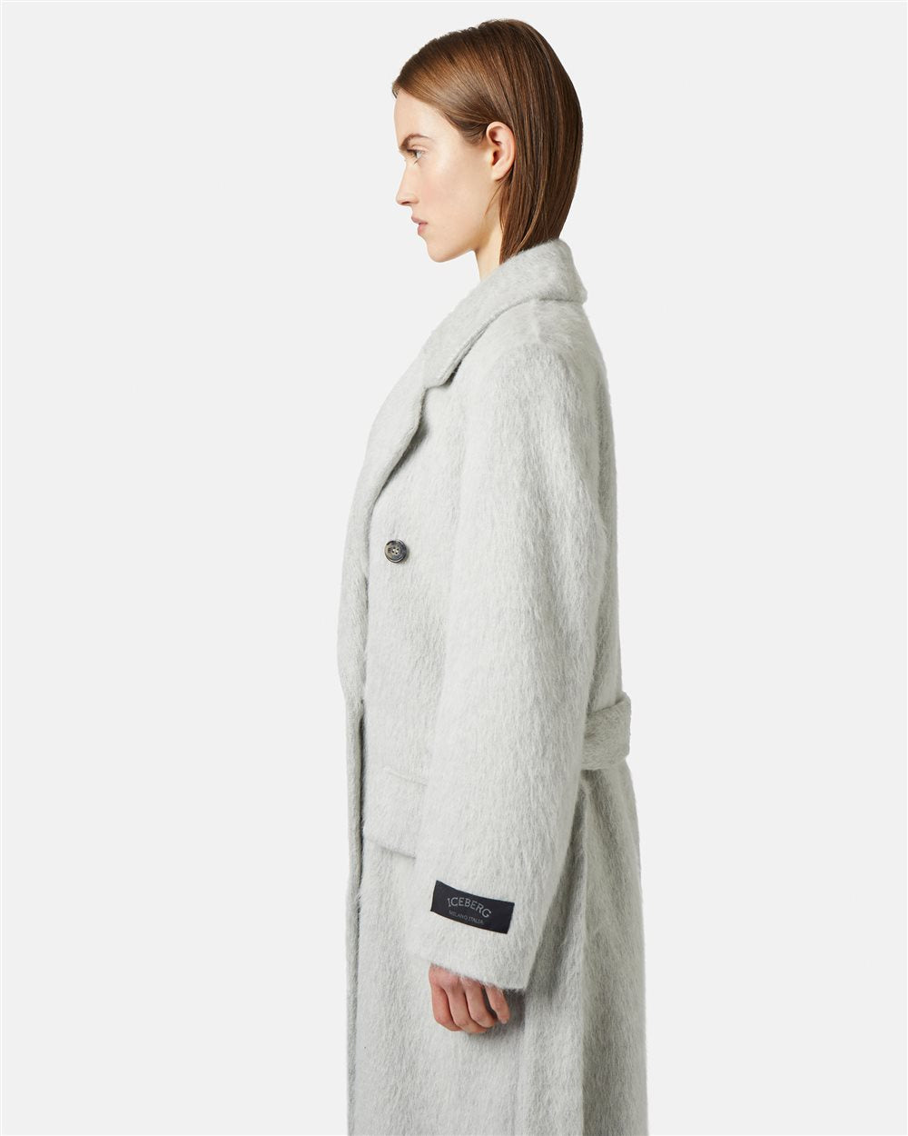 Casaco Trespassado em Tecido de Veludo - Iceberg