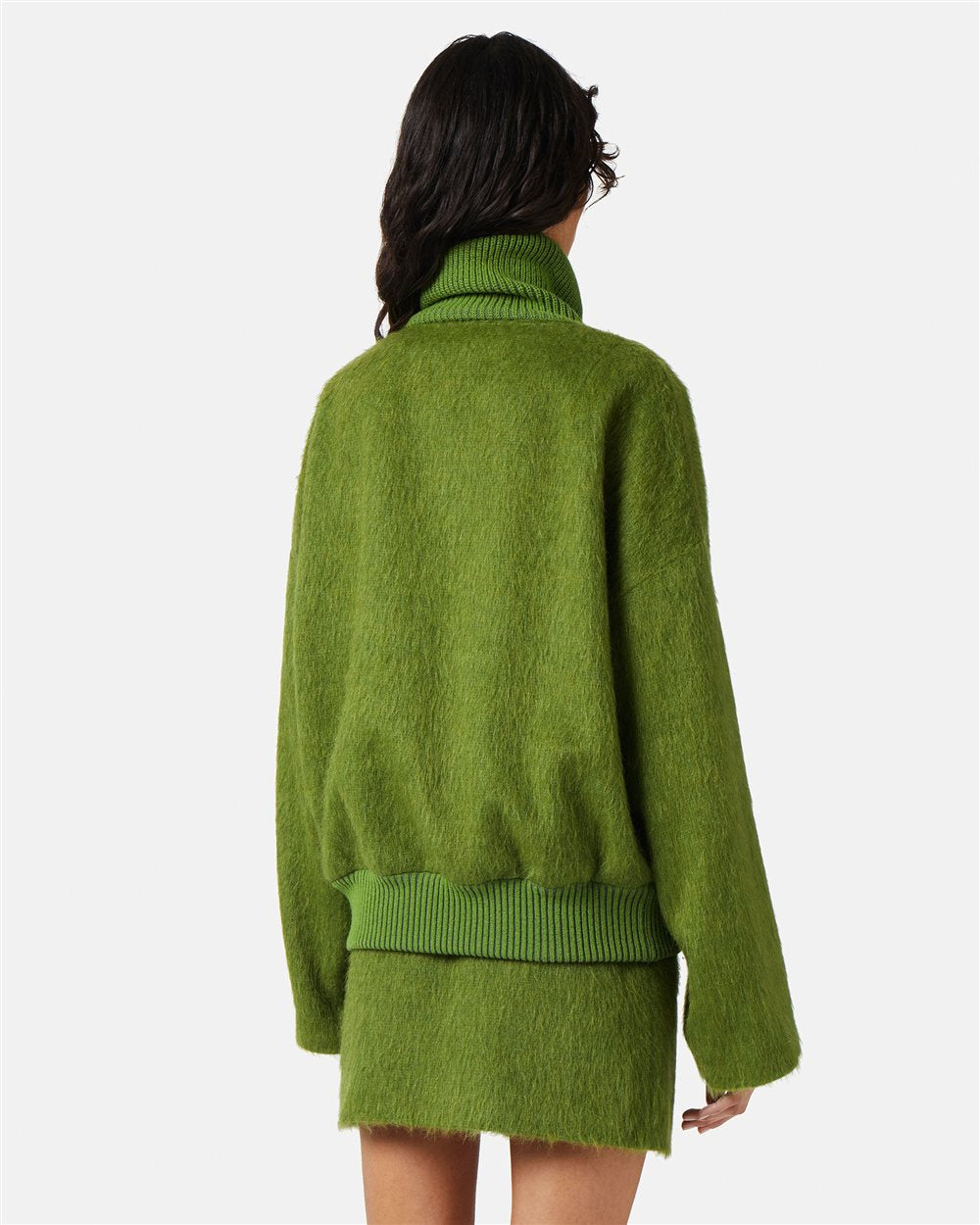 Casaco de Gola Alta em Tecido de Veludo - Iceberg