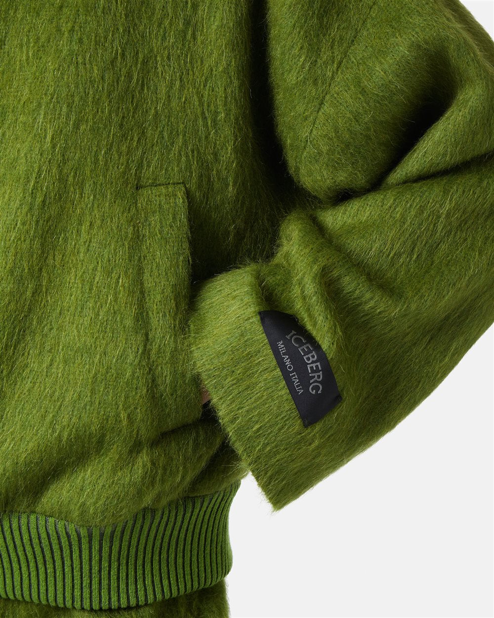 Casaco de Gola Alta em Tecido de Veludo - Iceberg