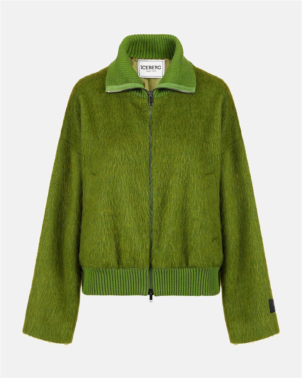 Casaco de Gola Alta em Tecido de Veludo - Iceberg