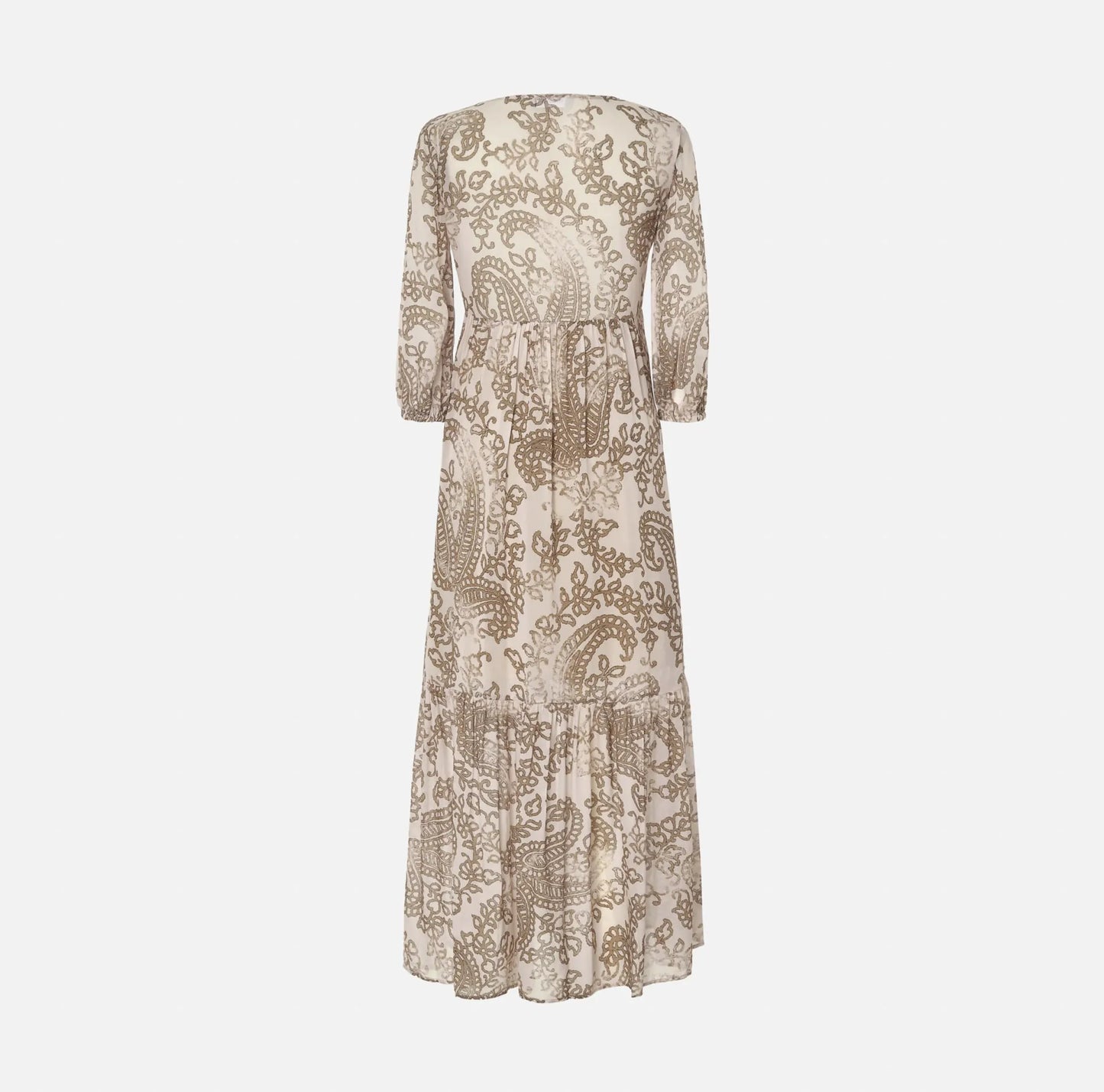 Printed Long Dress with Frill - Scripta